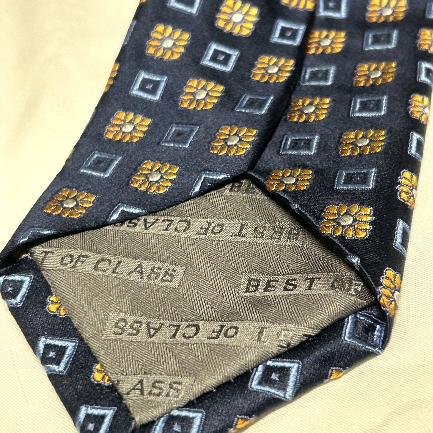 Robert Talbott Robert Talbott Tie Blue Orange Floral Silk Tie Made In USA Best of Class Luxury Silk Tie Mens Size ONE SIZE - 3 Thumbnail