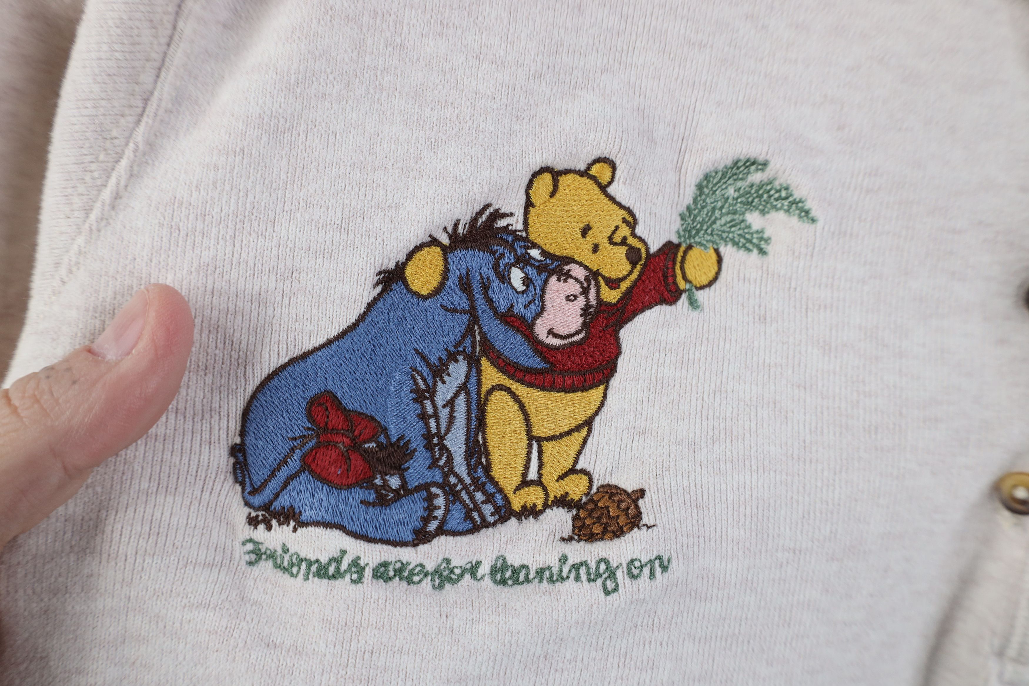 Disney Vintage 90s Disney Knit Winnie the Pooh Henley T-Shirt Beige Size M / US 6-8 / IT 42-44 - 4 Thumbnail