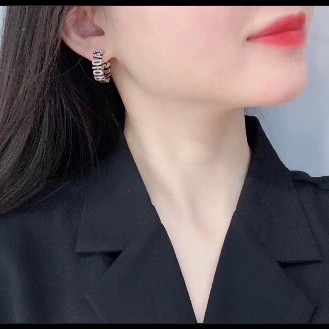 Dior DIOR Vintage Copper Letter Hoop Earrings Size ONE SIZE - 4 Thumbnail
