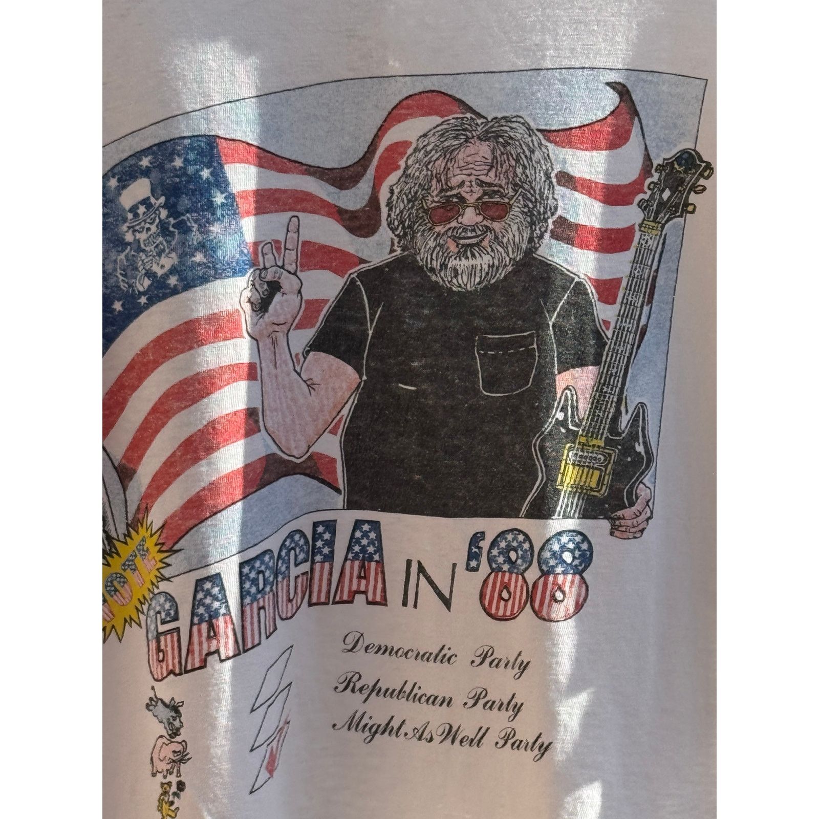 Grateful Dead Vtg Garcia in '88 "Might As Well Party" Grateful Dead Tee Size US XL / EU 56 / 4 - 4 Thumbnail
