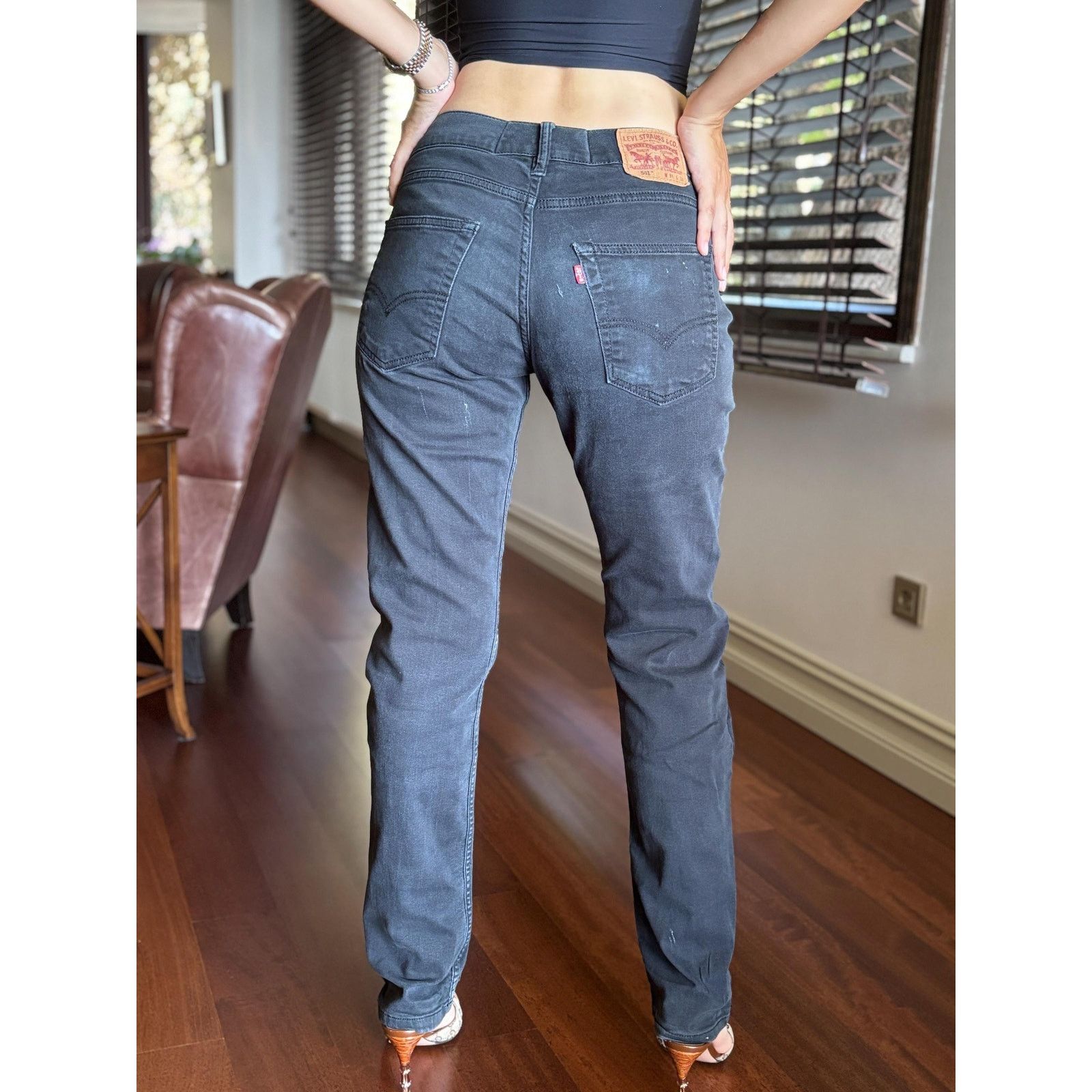 Levi's Levi's 501 W31 L32 - Black USA 1996 Distressed Vintage Jeans Size US 31 - 2 Thumbnail