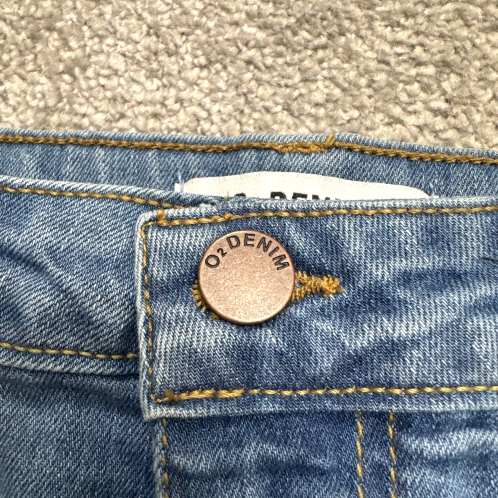 Denime VINTAGE O2 Denim Mini Skirt Womens Small Blue Casual Streetwear 90s Cotton Raw Hem Size 28" / US 6 / IT 42 - 4 Thumbnail