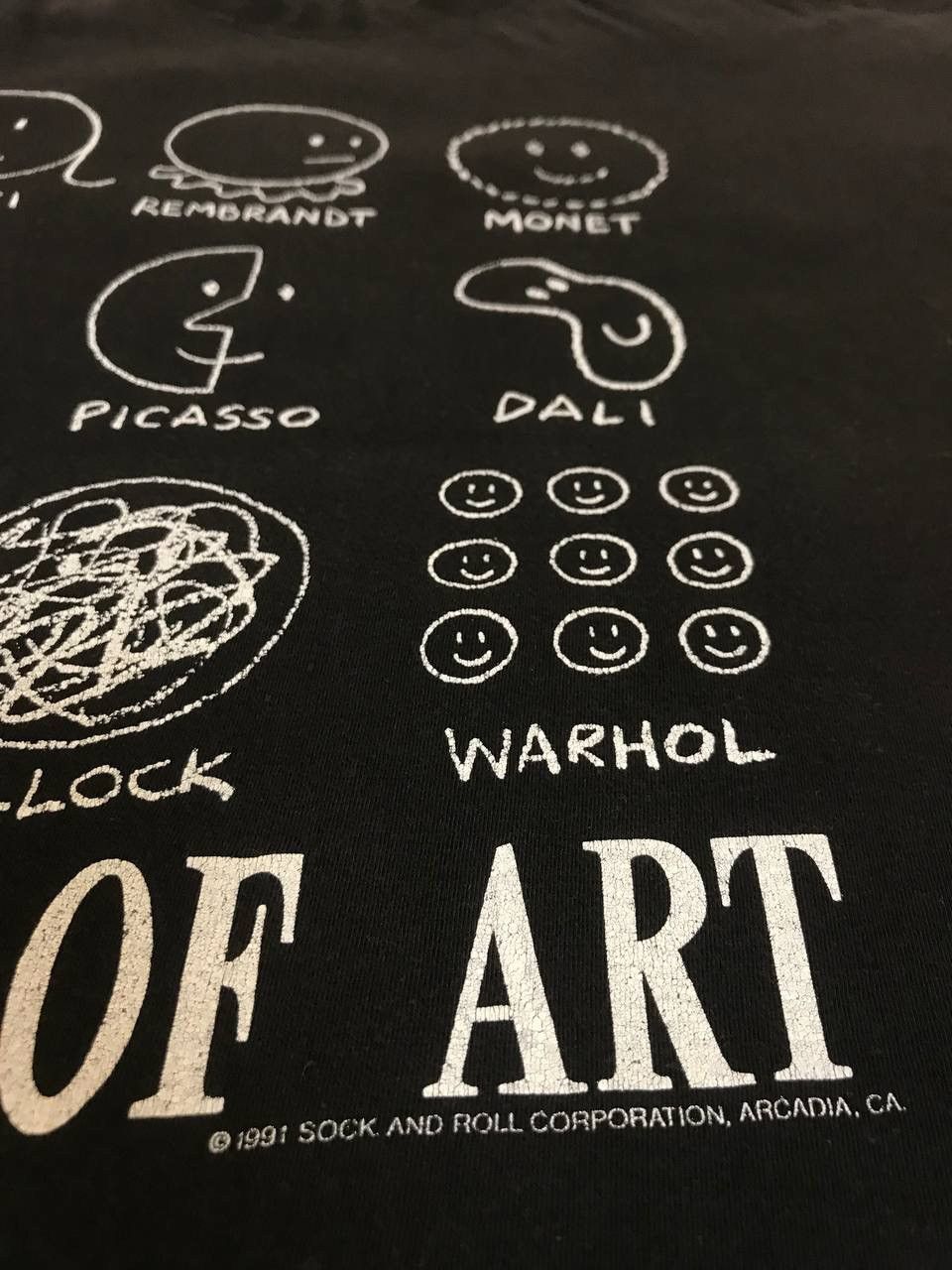 Vintage 🔥 1991 History of Art Sock N Roll Vintage Art T Shirt Tee Size US XL / EU 56 / 4 - 7 Thumbnail