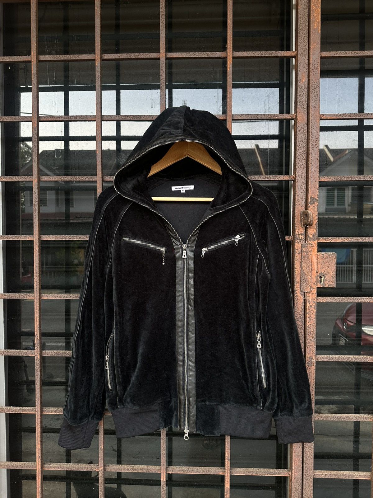 semanticdesign 👹Semanticdesign Velvet Black Hooded Jacket Size US M / EU 48-50 / 2 - 3 Thumbnail