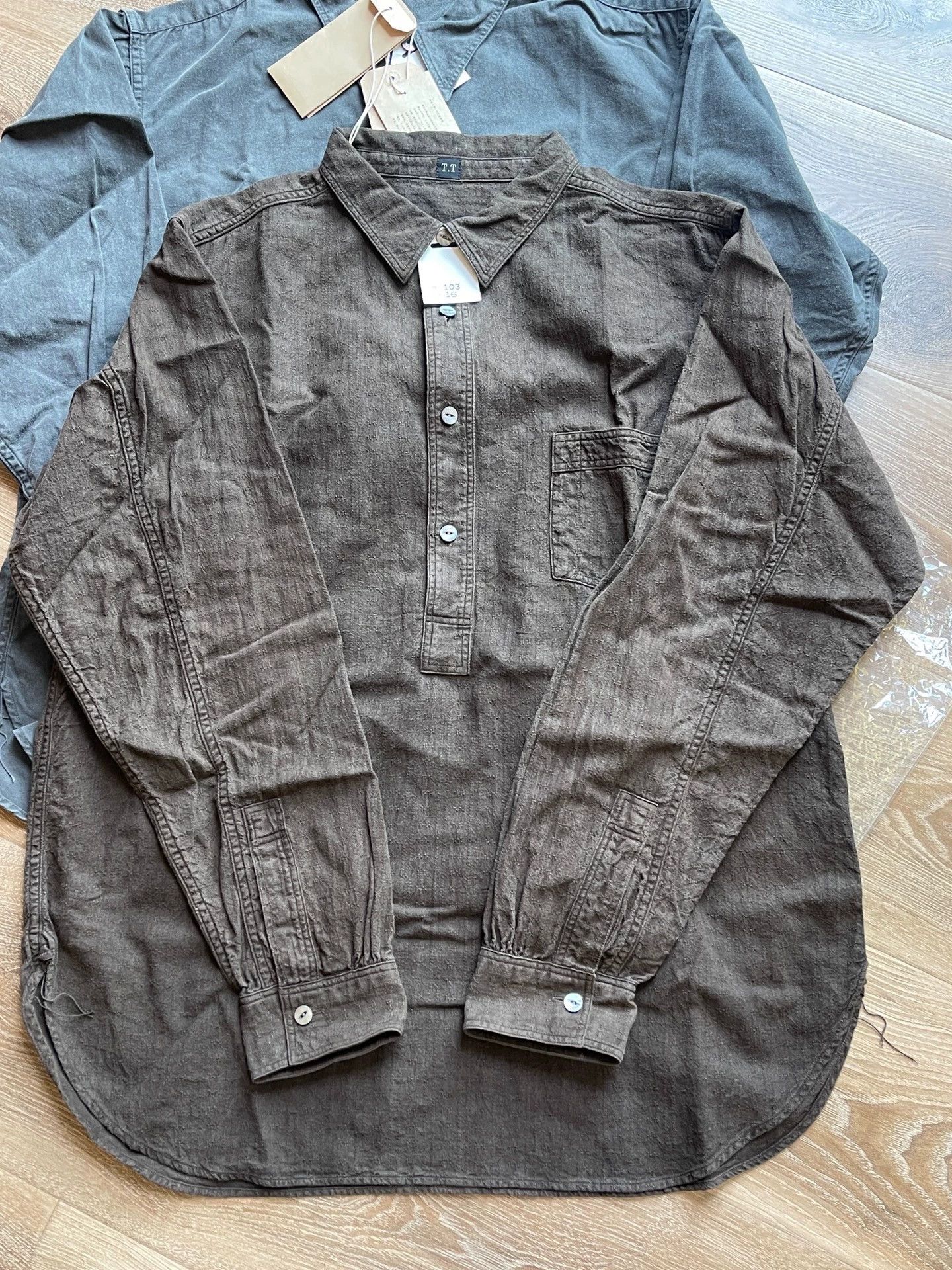 Other T.T LOT.103 Mud & Sulfur Dyed Long Sleeve Work Shirt 25AW Size US L / EU 52-54 / 3 - 3 Thumbnail