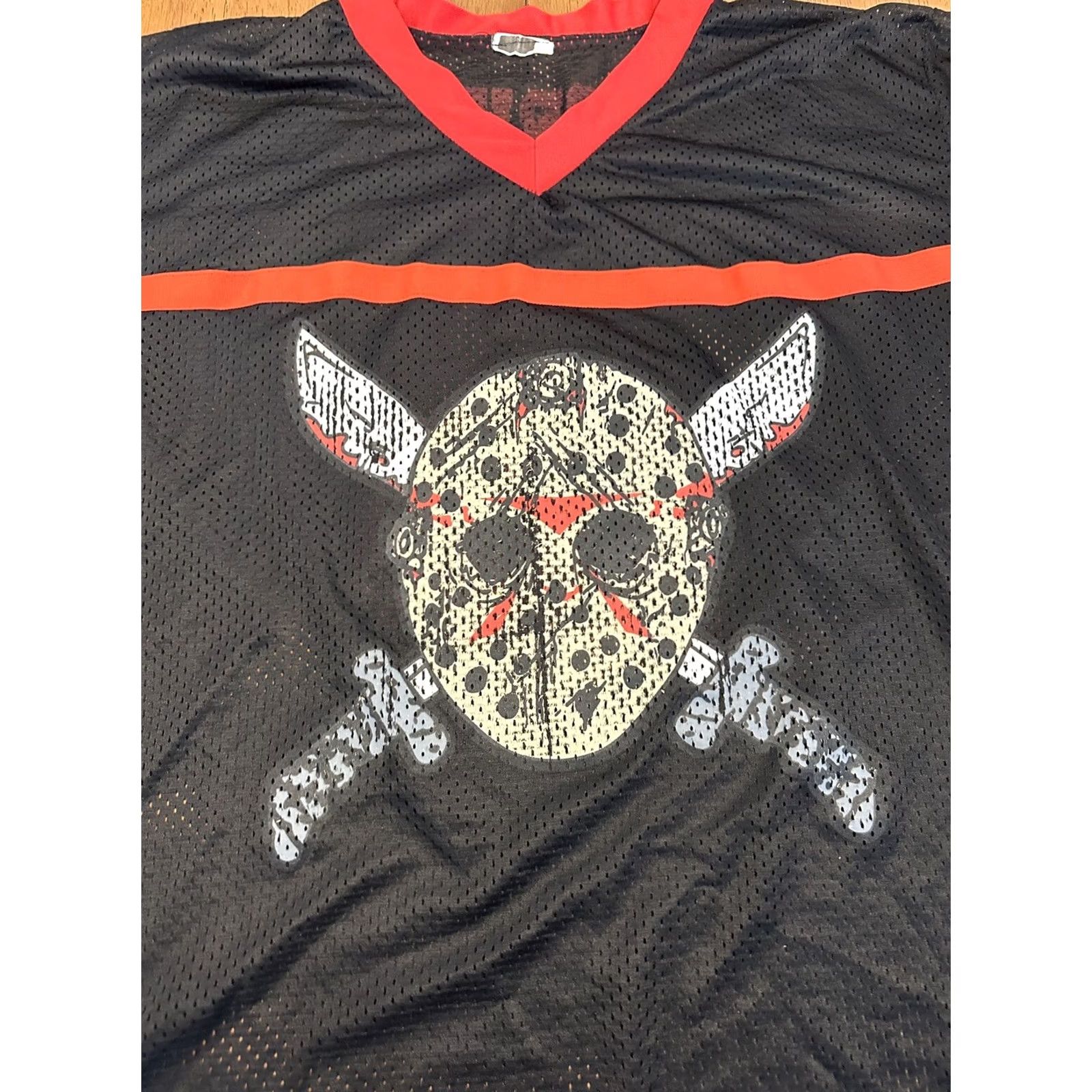Jason Wu Jason Voorhees Hockey Jersey XL Black/Red T-Shirt Halloween Mens Size US XL / EU 56 / 4 - 4 Thumbnail