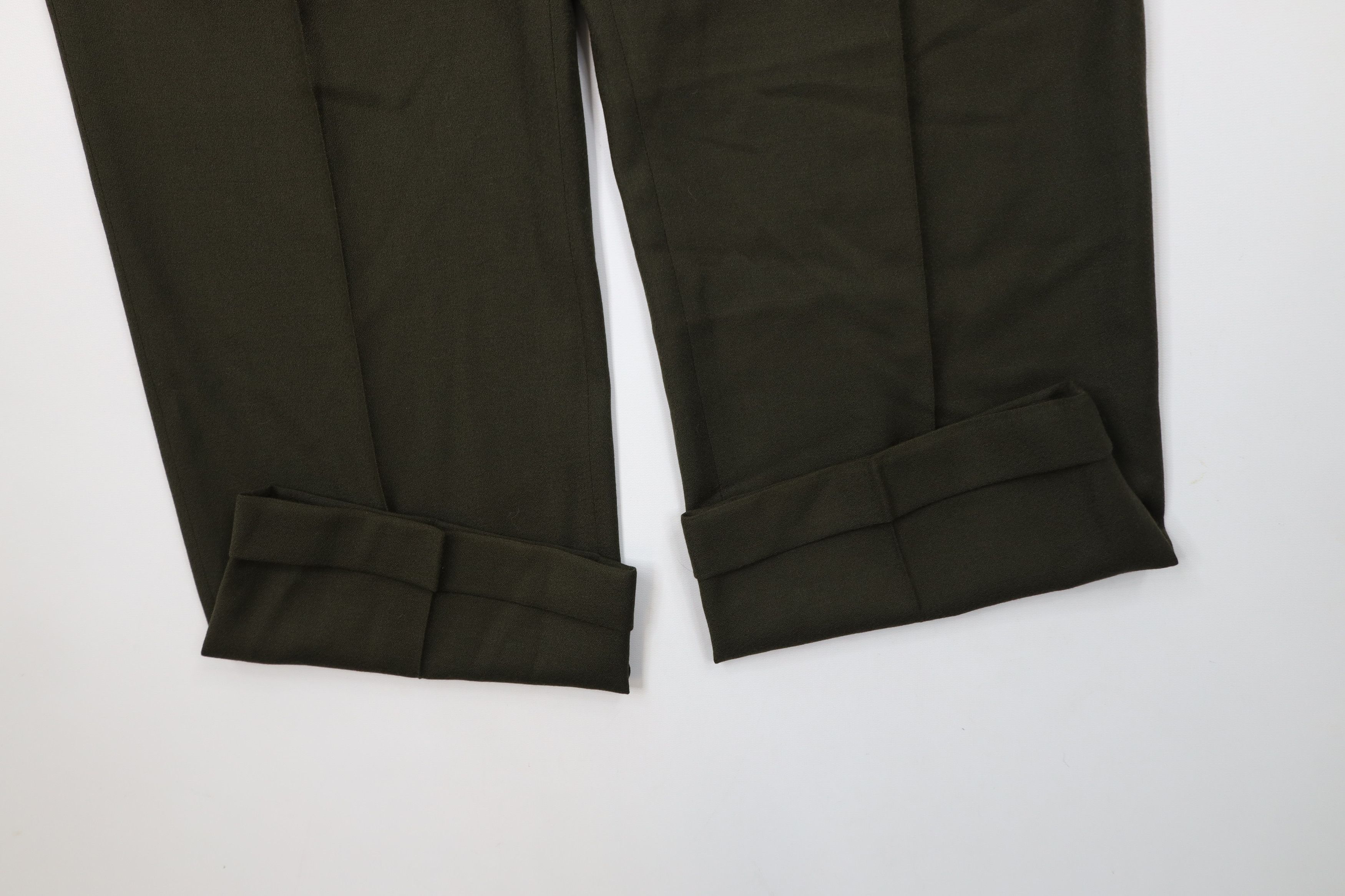 Vintage Vintage 90s Streetwear Wool Wide Leg Chino Pants Green Size US 36 / EU 52 - 5 Thumbnail
