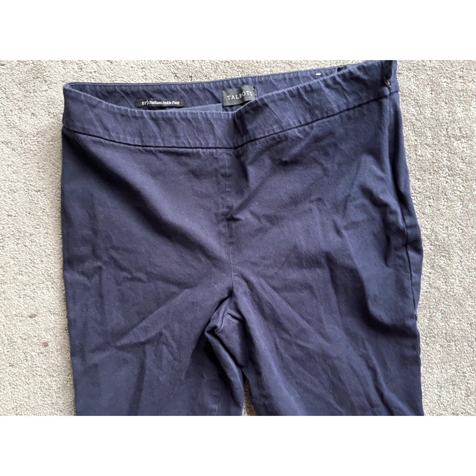 Talbots Talbots Pants Womens 10P Navy Chatham Ankle High Rise Stretch Tapered Regular Petites 26in Blue Women's Pants Size 32" / US 10 / IT 46 - 2 Thumbnail