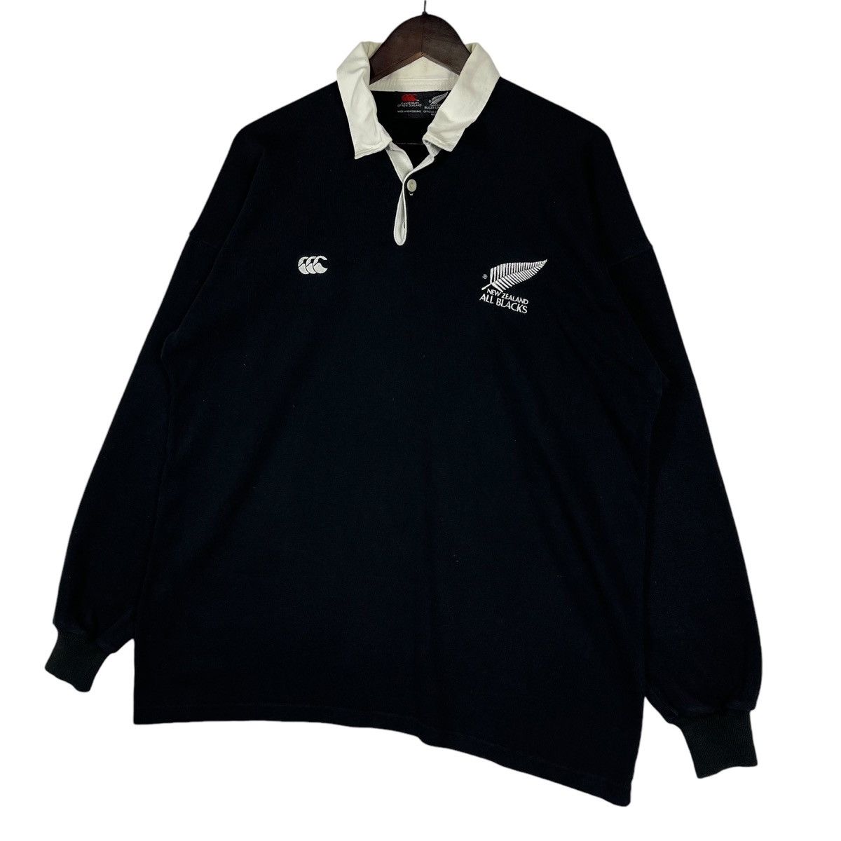 All Blacks × Canterbury of New Zealand × New Zealand Outback Vintage 90s New Zealand All Blacks Rugby Shirt Size US L / EU 52-54 / 3 - 4 Thumbnail
