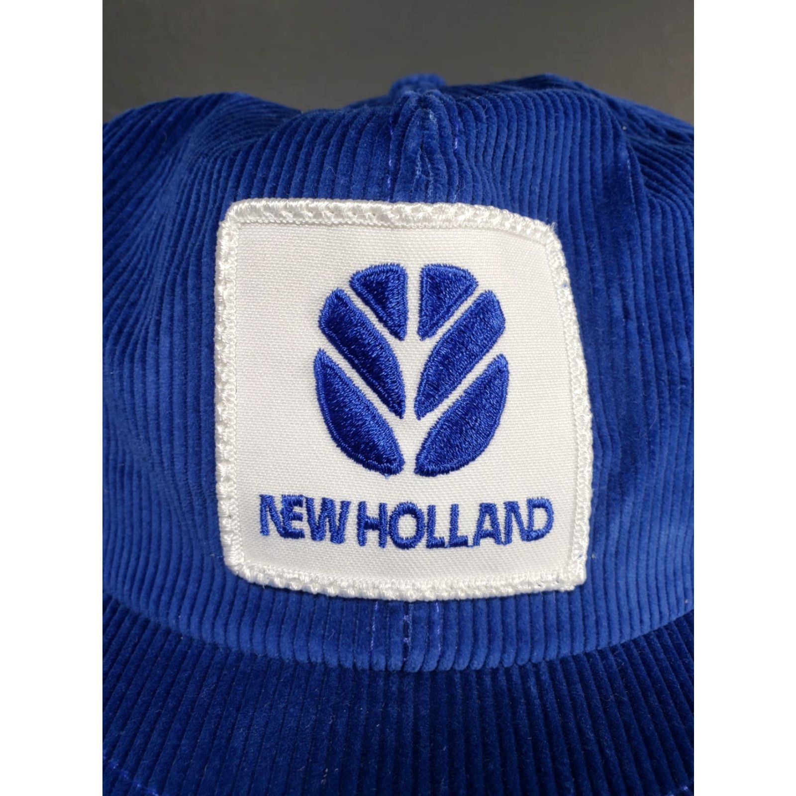 Vintage VTG New Holland Patch Blue Corduroy Snapback Hat Men Adjustable USA Size ONE SIZE - 2 Thumbnail