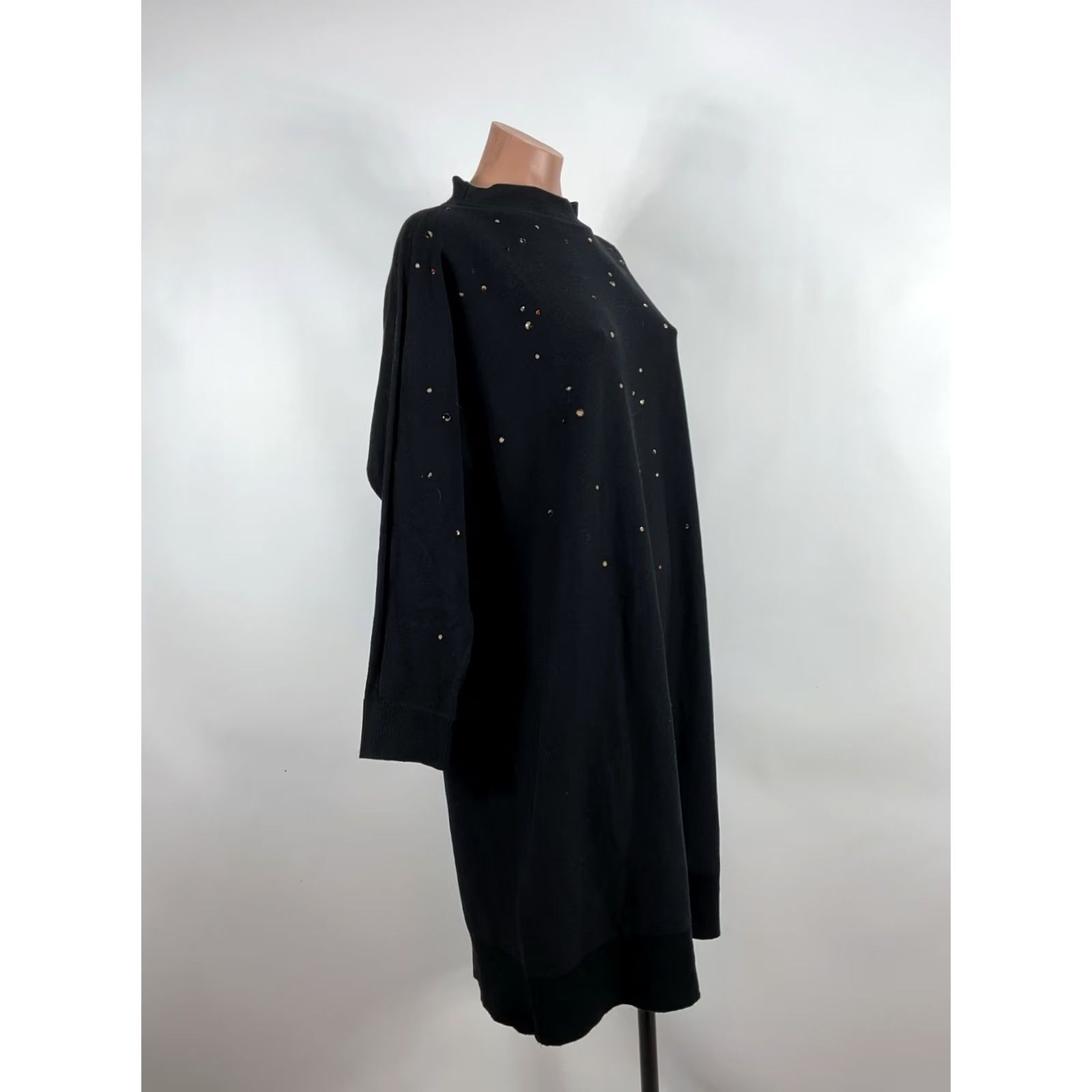 NIC+ZOE NIC+ZOE Women’s Shift Dress Dolman Sleeve Knit NWT sz M Black Onyx 90s Party/Cocktail Cocktail Party Dress Size M / US 6-8 / IT 42-44 - 7 Thumbnail
