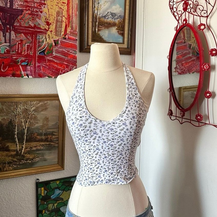 Hollister hollister white floral halter top Size XS / US 0-2 / IT 36-38 - 1 Thumbnail