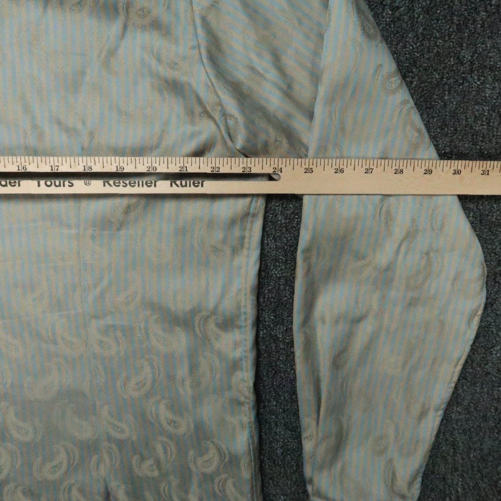 Eton Eton Shirt Men Extra Large Gold Blue Paisley Stripe Contemporary Fit Long Sleeve Size US XL / EU 56 / 4 - 6 Thumbnail