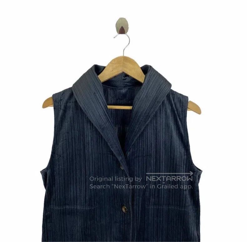 Issey Miyake Issey Miyake Vintage Dark Blue Striped Vest Size L / US 10 / IT 46 - 4 Thumbnail
