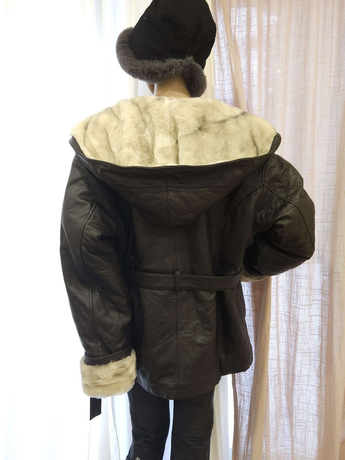 Vintage × Wilsons Leather Genuine Leather Oversized Hooded Coat & Faux Fur By Wilsons. Size L / US 10 / IT 46 - 4 Thumbnail