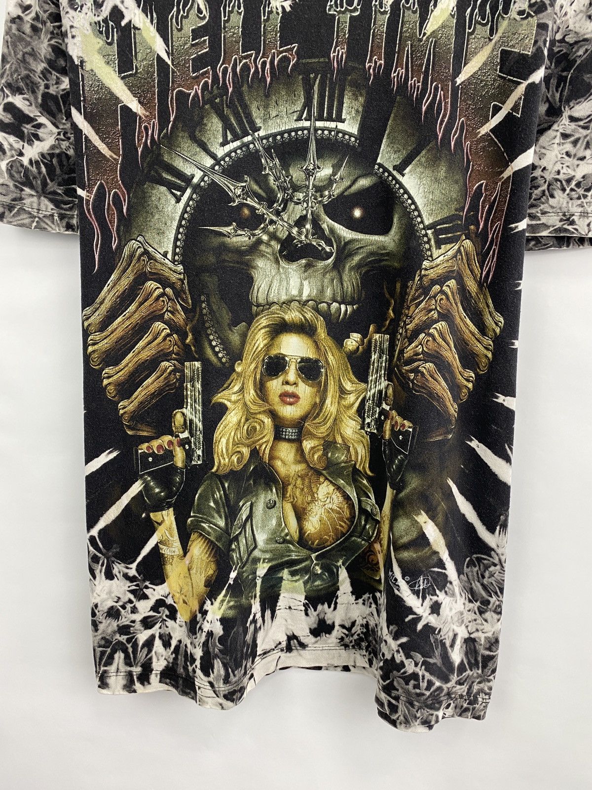 Affliction 💀 Vintage 90s Skull Sexy Girl Hell Time DeathT-Shirt Rare Size US L / EU 52-54 / 3 - 4 Thumbnail