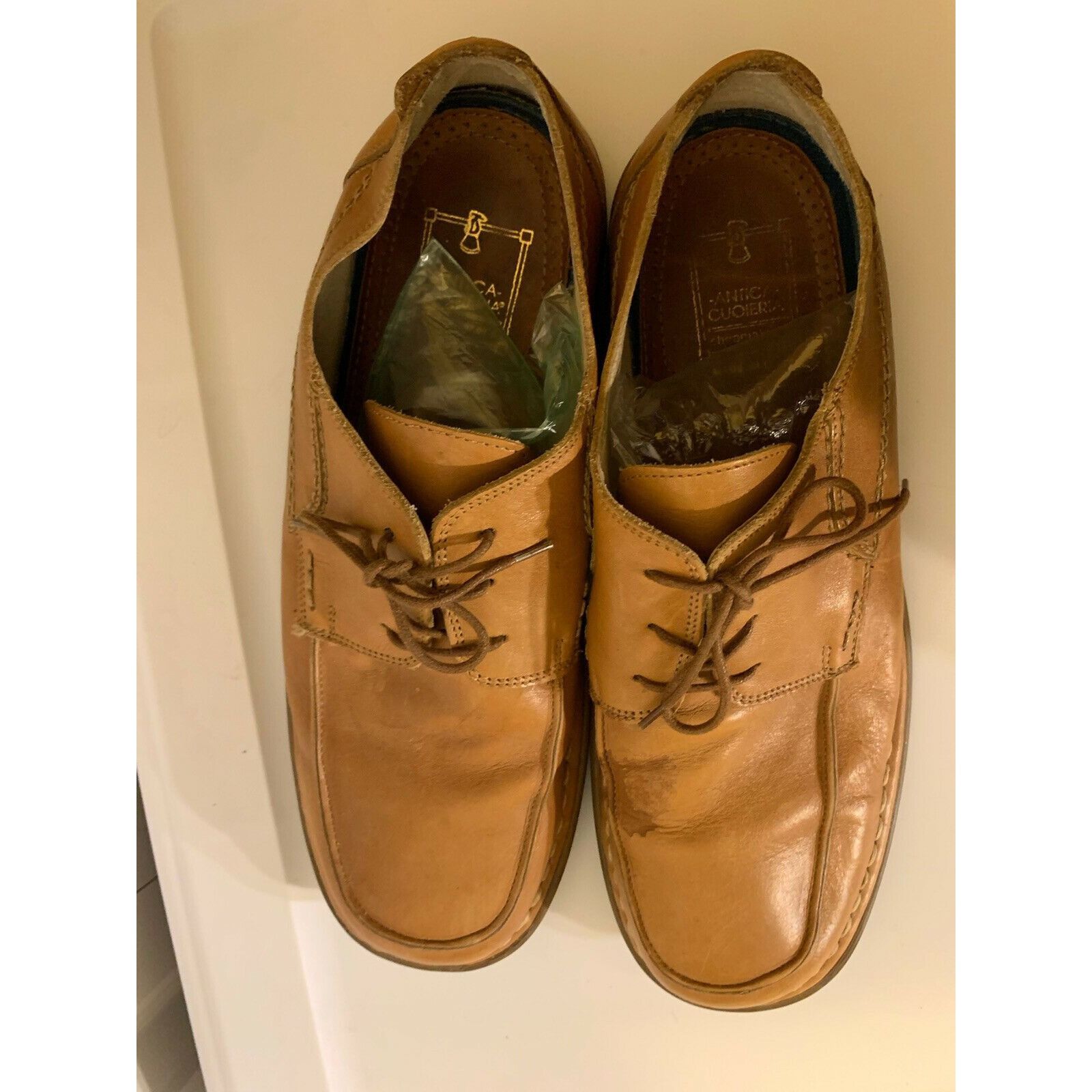 Vintage ANTICA CUOIERIA SHOEMAKER'S Men’s Sz 11D Leather Shoes Tan M Size US 11 / EU 44 - 7 Thumbnail