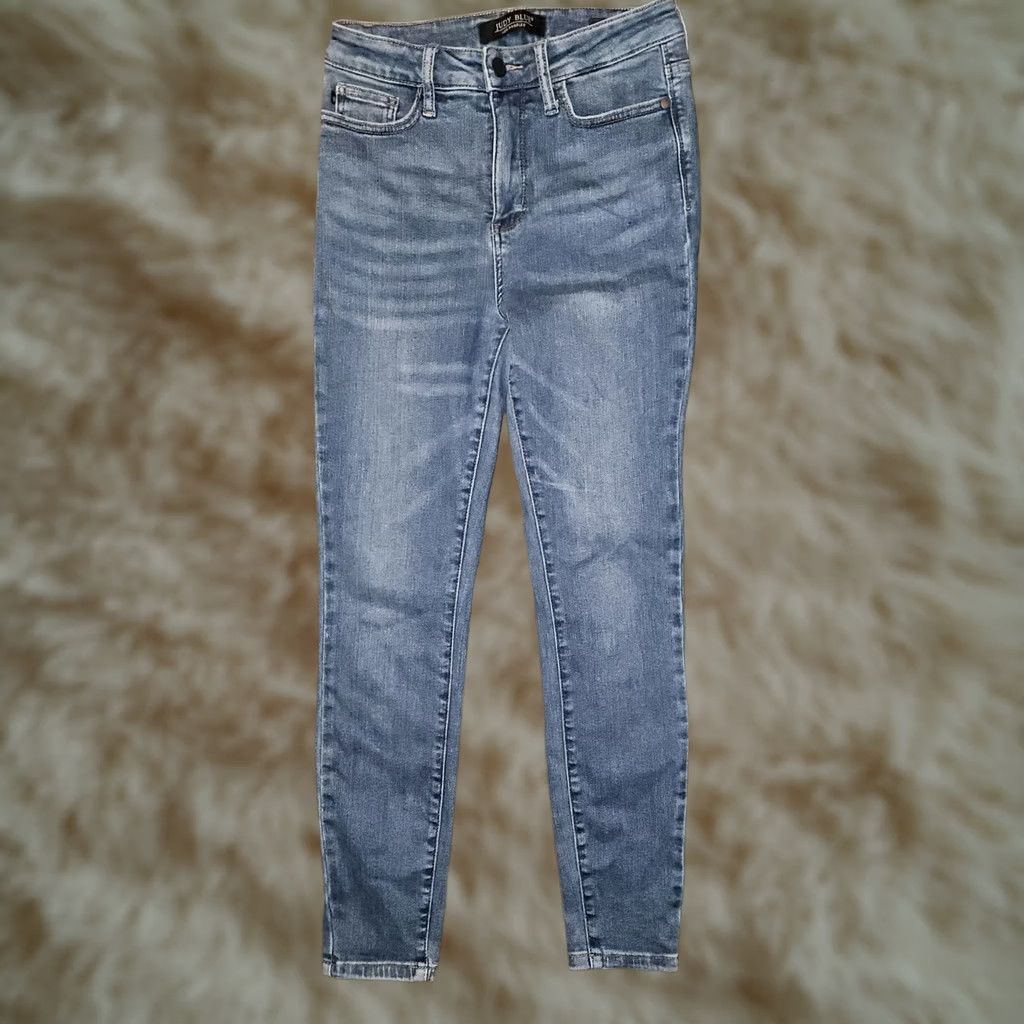 Vintage Judy Blue Skinny Jeans Women's 3 Regular Mid Rise Ankle Denim Stretch Pockets Blue Preppy City 26.5 Inseam Size 26" / US 2 / IT 38 - 1 Thumbnail