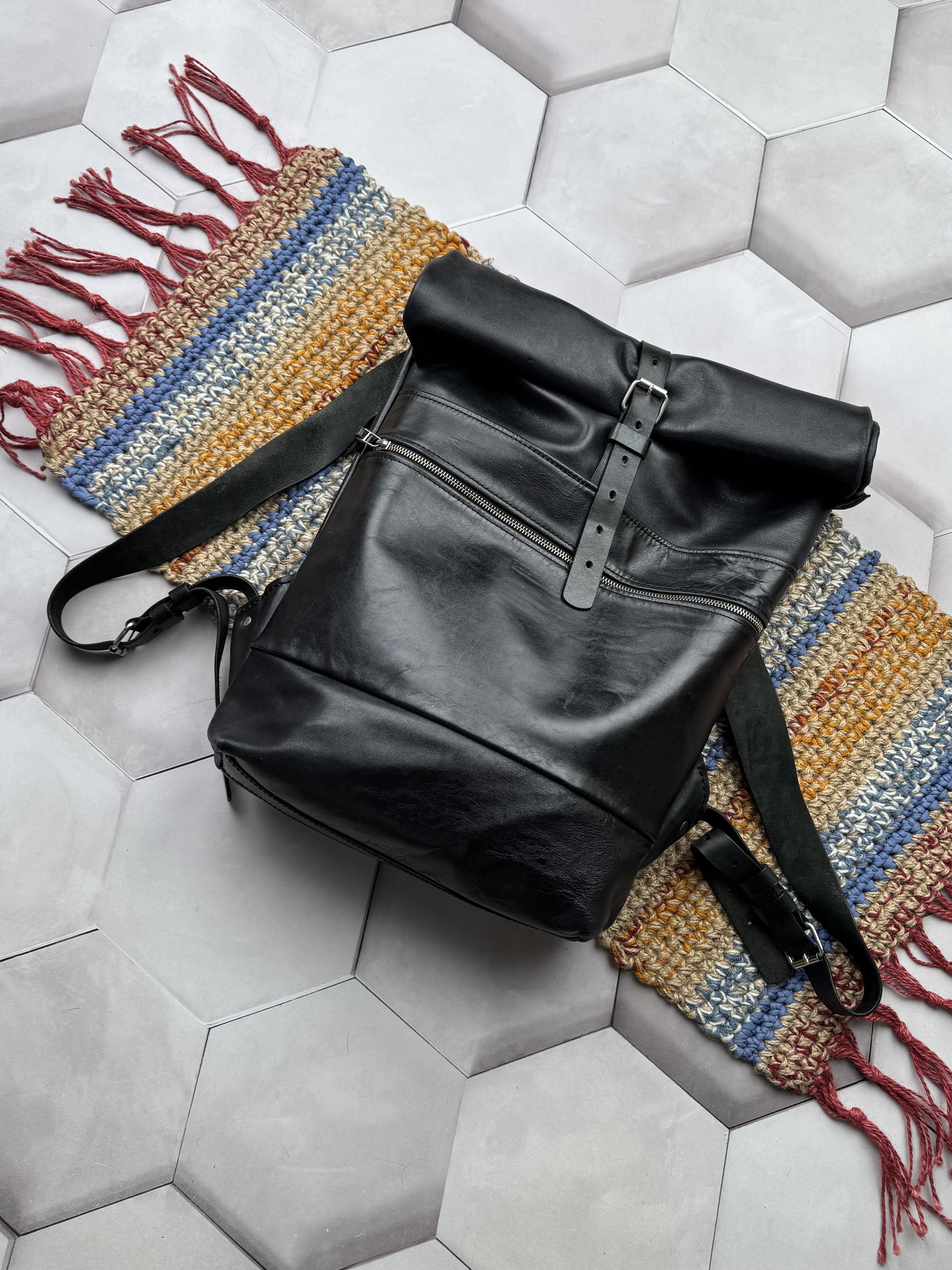 Vintage Vintage Leather Backpack (ES9) Size ONE SIZE - 1 Thumbnail