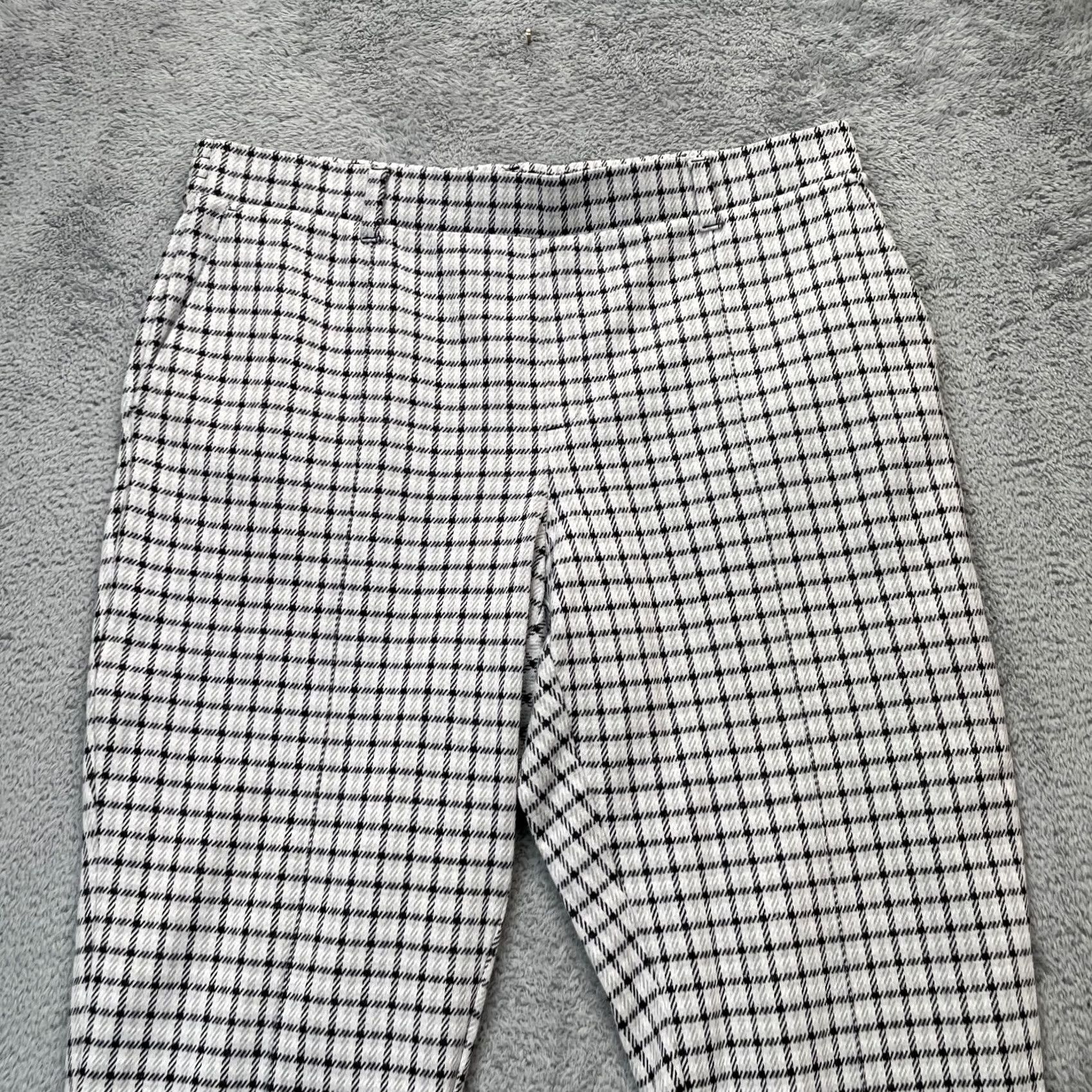 Lands' End Lands' End Pants Womens XL Gray Windowpane Tapered Leg Cotton Cropped Slim Casual Size 40" / US 18 - 5 Thumbnail