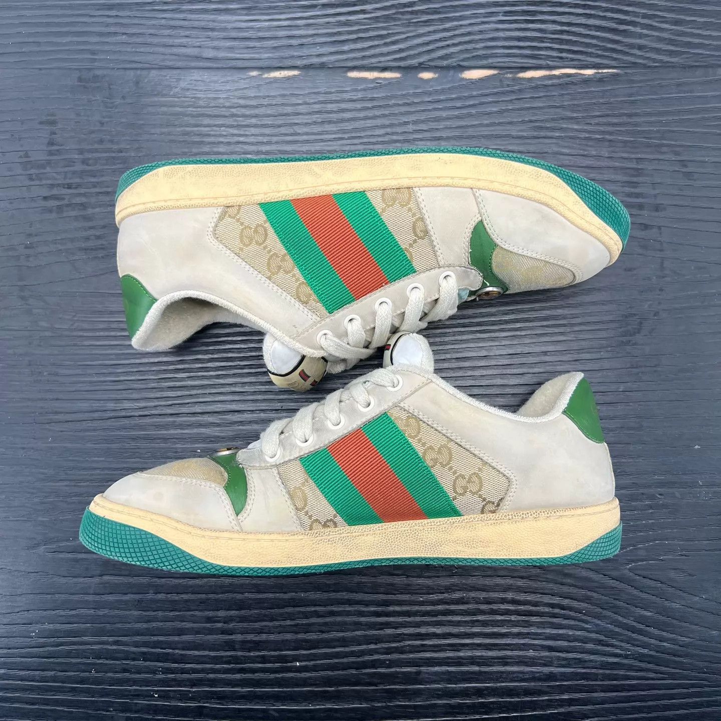 Gucci Gucci Dirty Sneakers Gray-Green US7/EU41 Size US 8 / EU 41 - 2 Thumbnail