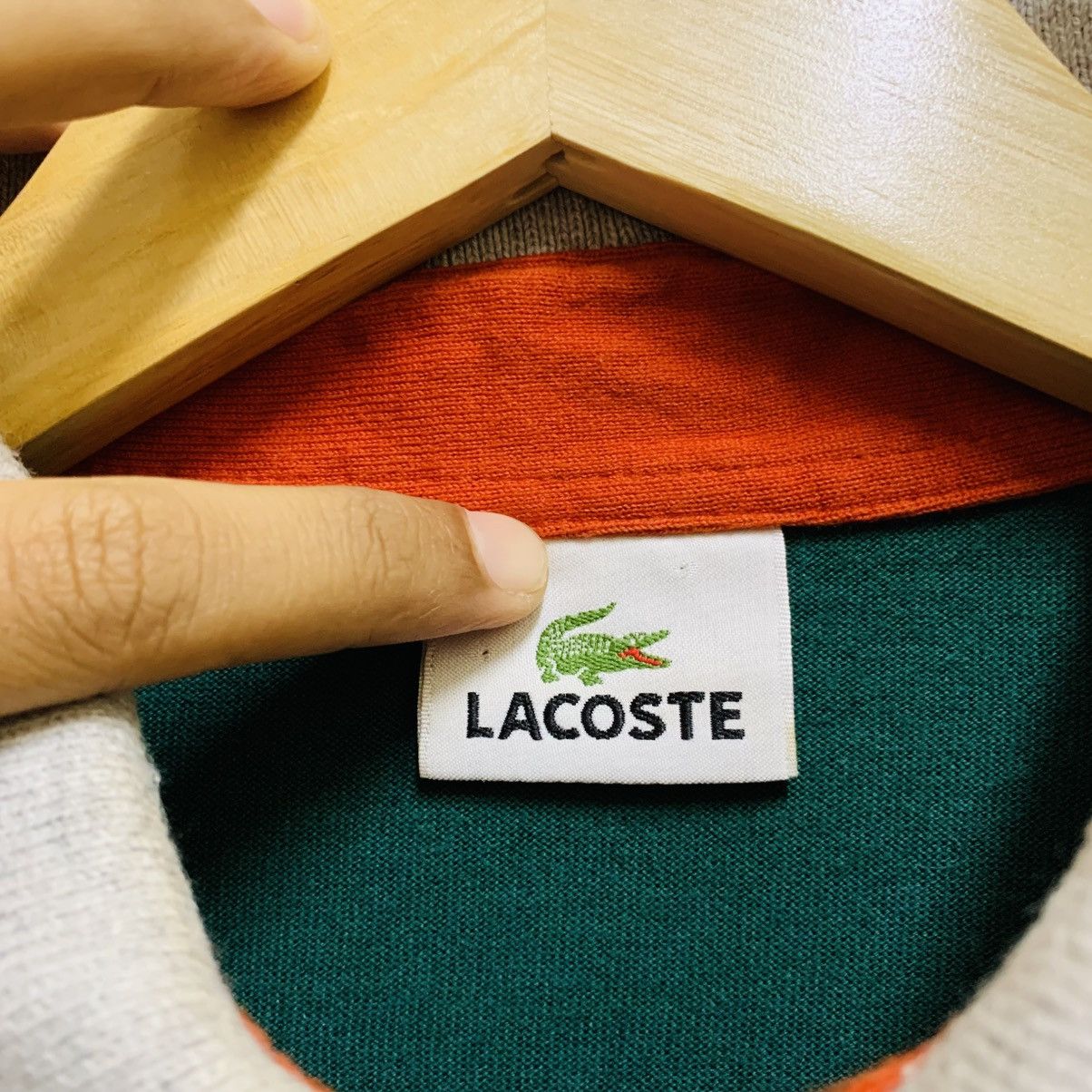 Lacoste × Vintage Vintage LACOSTE STRIPE MULTICOLOUR Longsleeve Polo Shirt Size US L / EU 52-54 / 3 - 7 Thumbnail
