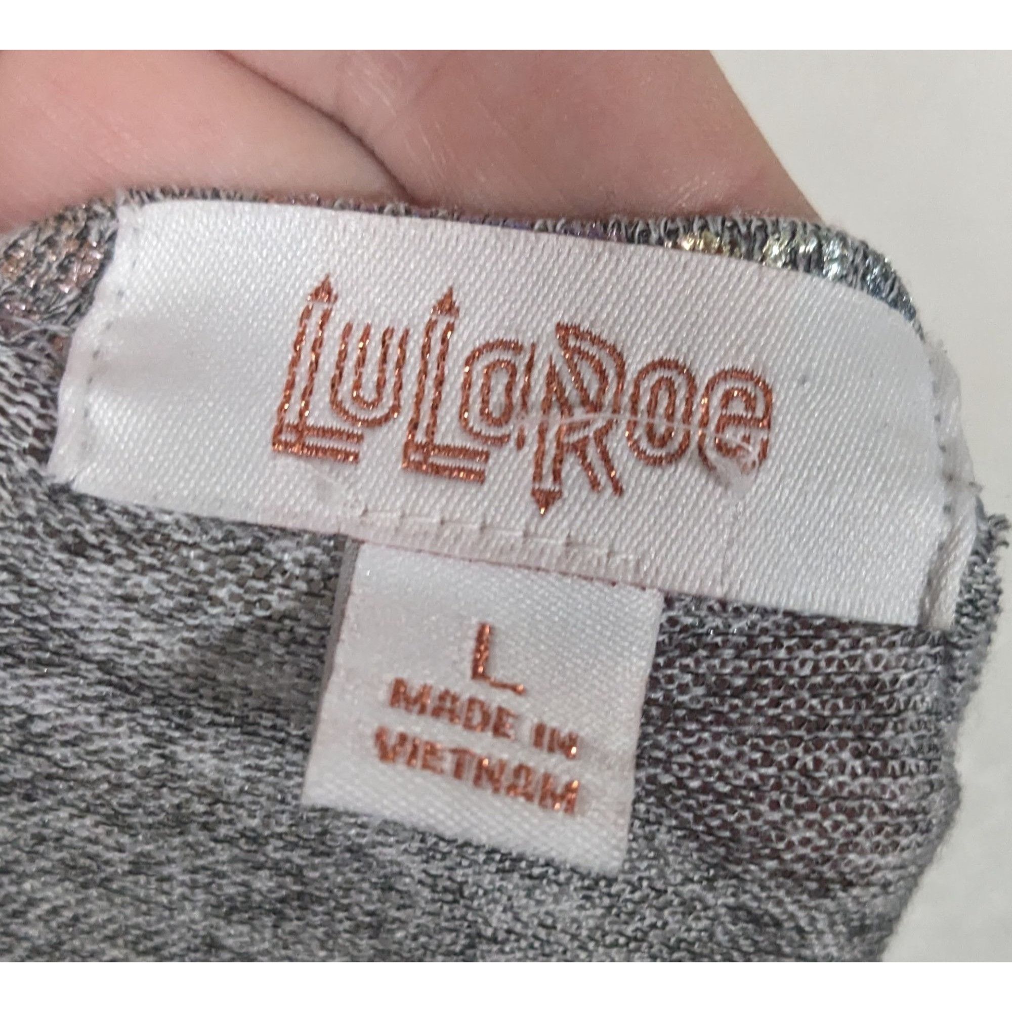 Other Trendy Rainbow Shimmer LulaRoe Sarah Sequins Grey Cardigan Size L / US 10 / IT 46 - 12 Thumbnail
