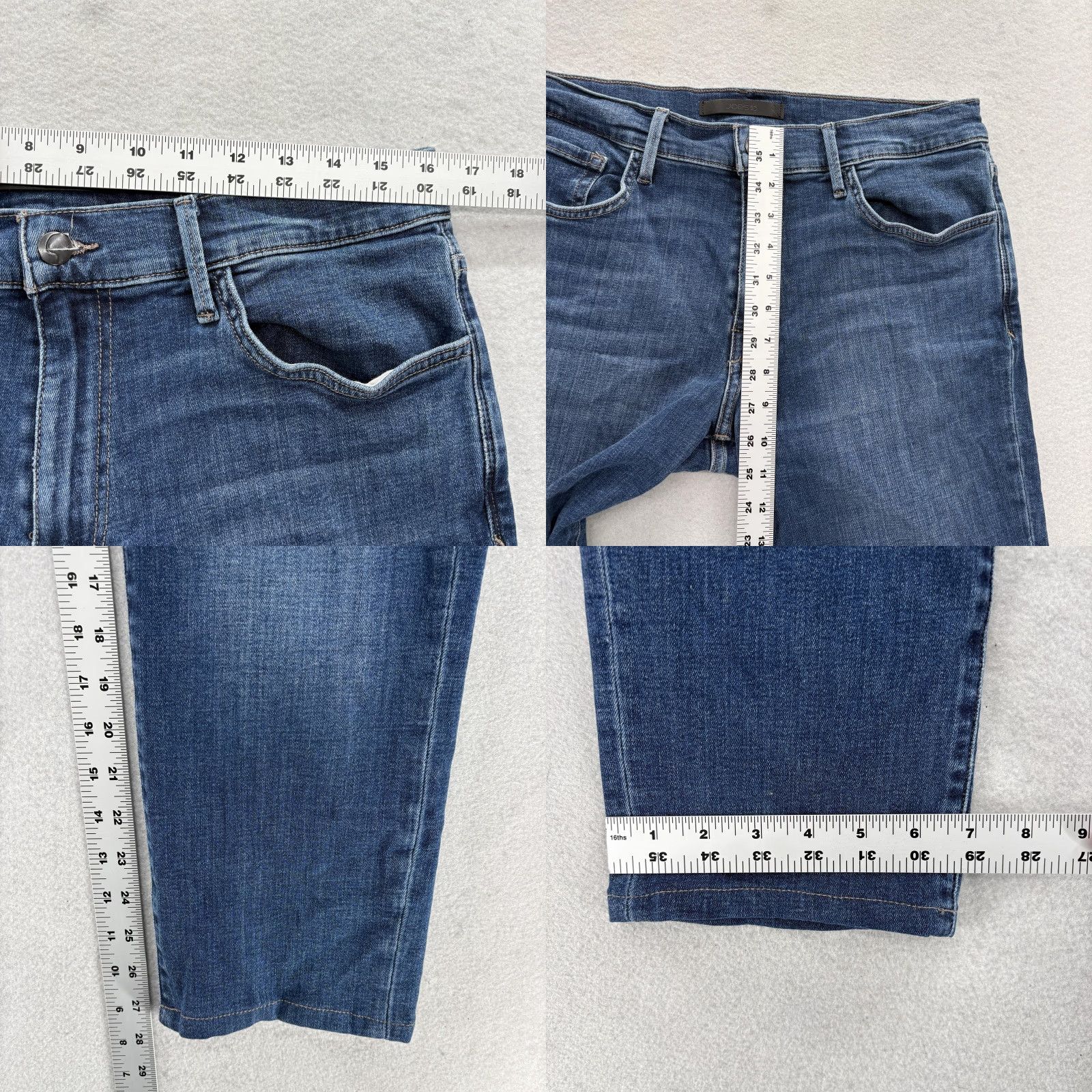 Vintage Joe's Jeans The Asher Knowlton Jeans Mens 32x27 Slim Straight Blue Denim Stretch Pockets Zip 32 Inseam Medium Cotton Blend Regular Jeans Mens Size US 32 / EU 48 - 8 Thumbnail