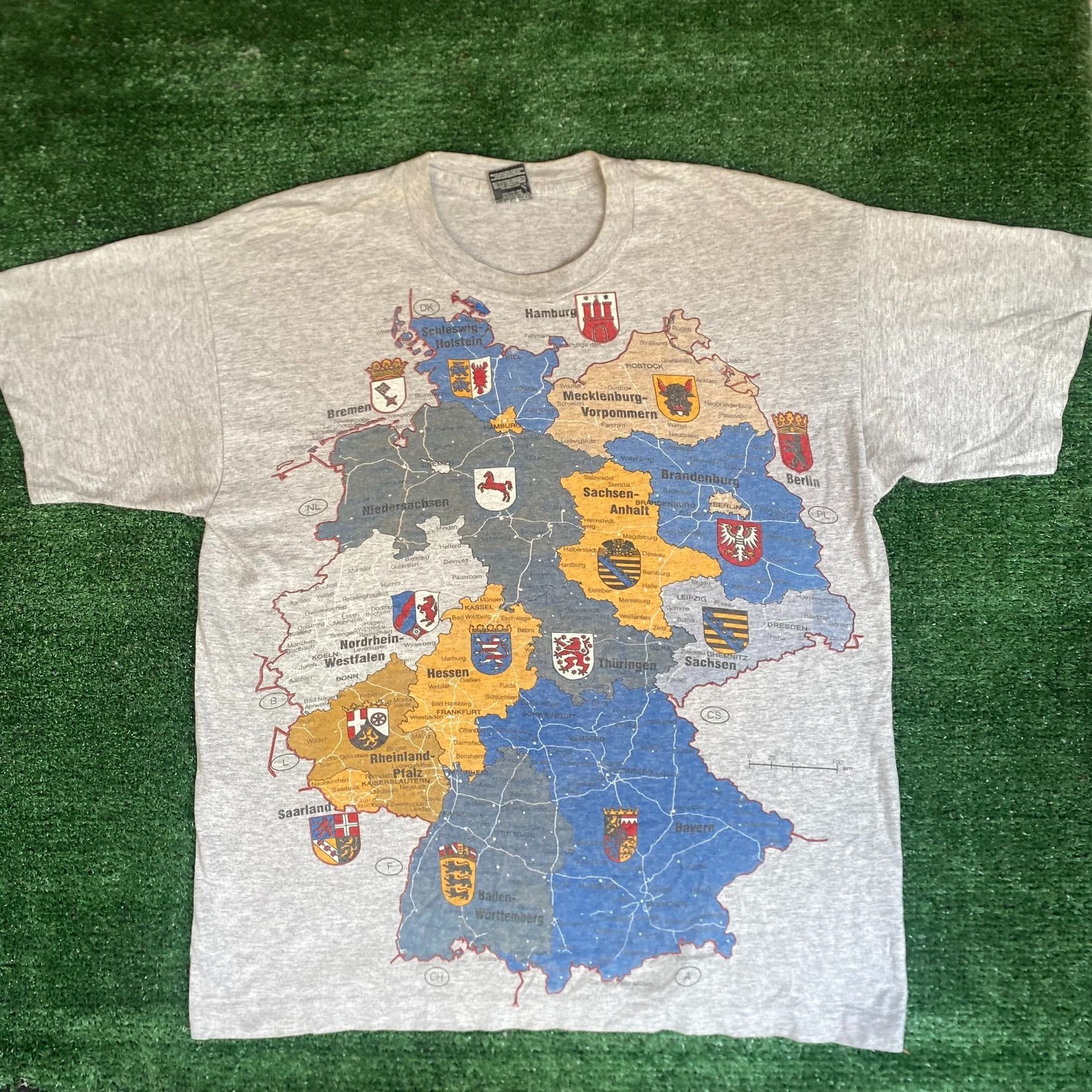 Vintage Vintage 90s Germany States Shirt EU Europe Map Tourist Tee Size US L / EU 52-54 / 3 - 1 Thumbnail