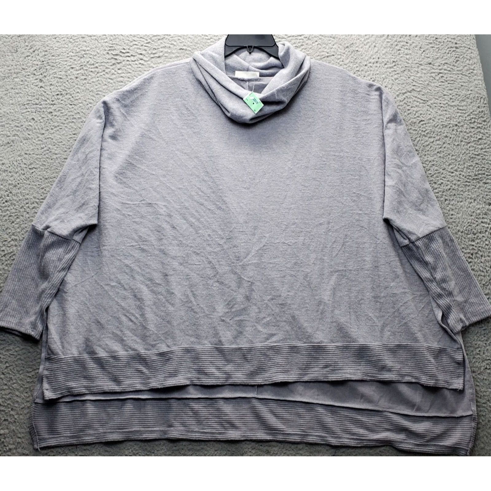 Vintage Zenana Tunic Top Womens 3X Gray Cowl Neck Long Sleeve High Low Slit Pullover Shirt Womens Size 3X Gray Slit Pullover Tunic Size XXL / US 16-18 / IT 52-54 - 2 Thumbnail