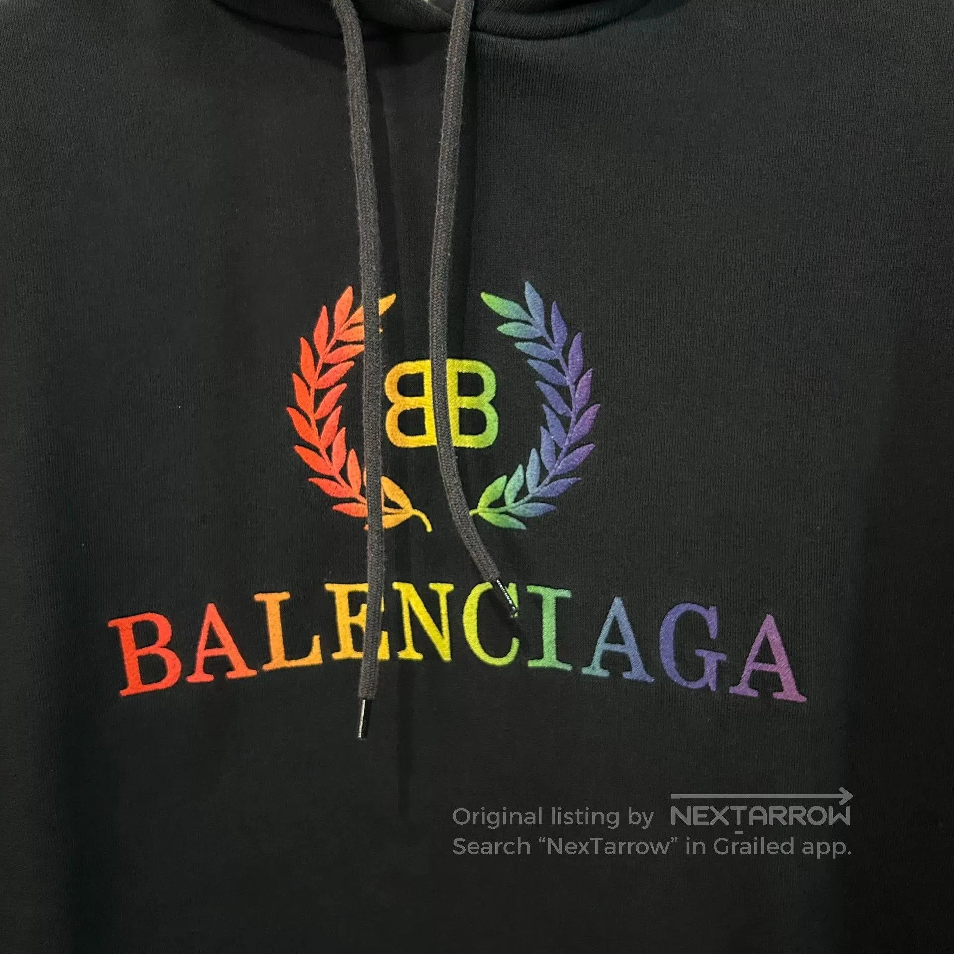 Balenciaga balenciaga black rainbow graphic hoodie. Size XXS / US 00 / IT 34 - 2 Thumbnail