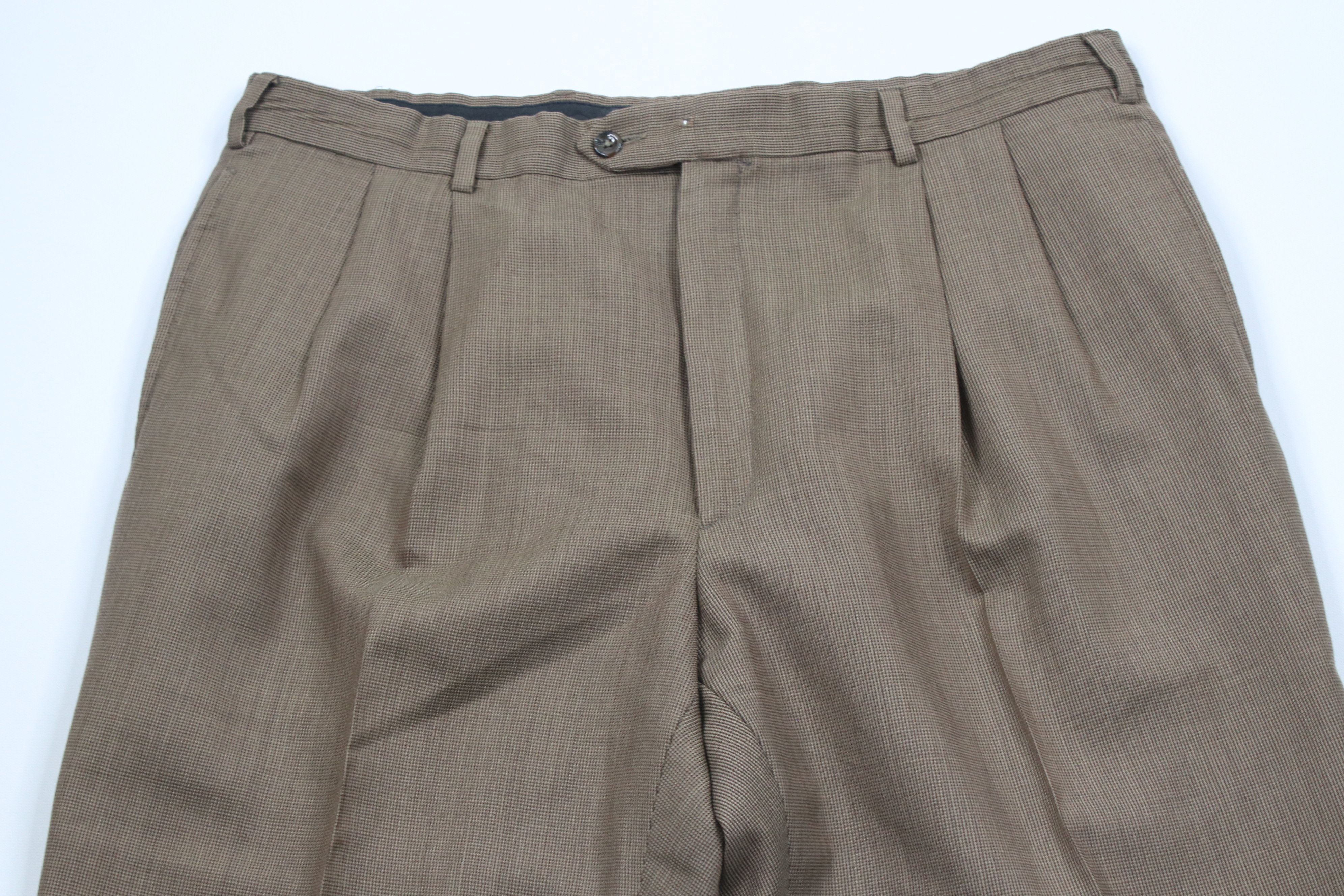 Vintage 90s Streetwear Wool Wide Leg Chino Pants Brown