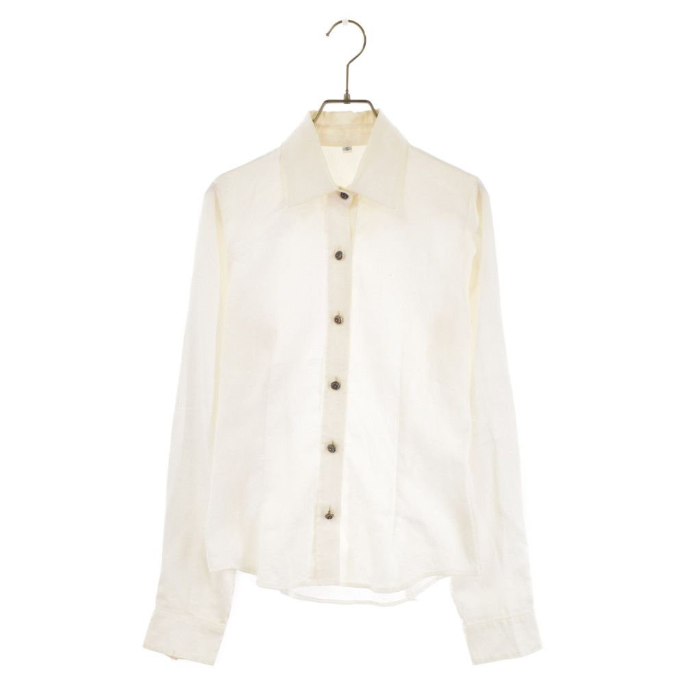 image of Chrome Hearts Floral Button Up Long Sleeve Shirt in White, Men's (Size Small)