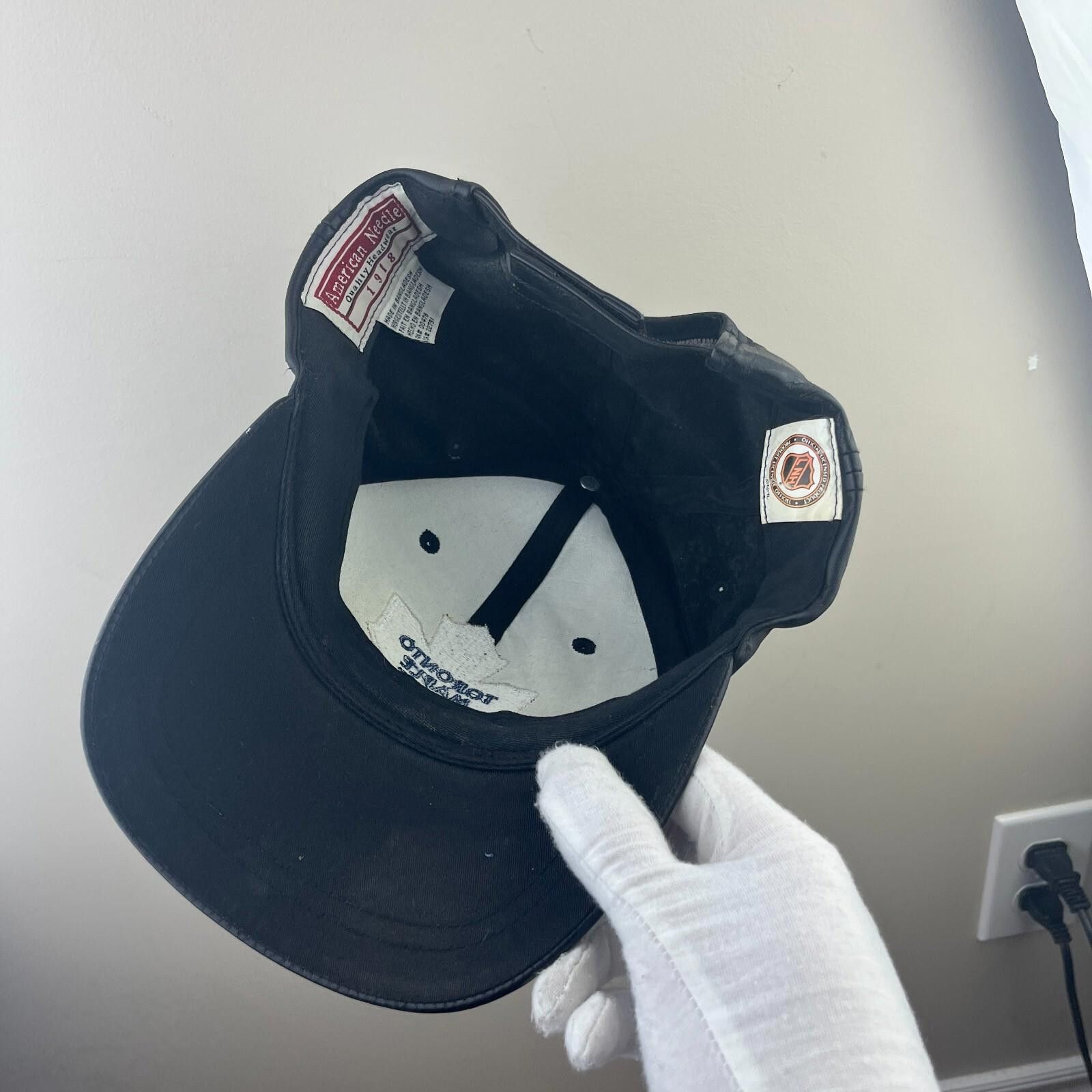 American Needle Vintage 90s Toronto Maple Leafs Leather Strapback Hat Size ONE SIZE - 5 Thumbnail
