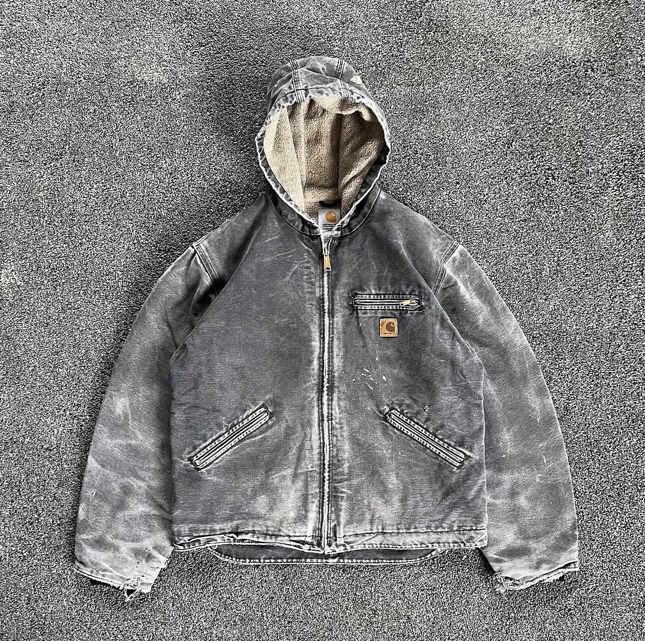 image of Carhartt J141 Blk Hooded Detroit Jacket in Black, Men's (Size Large)