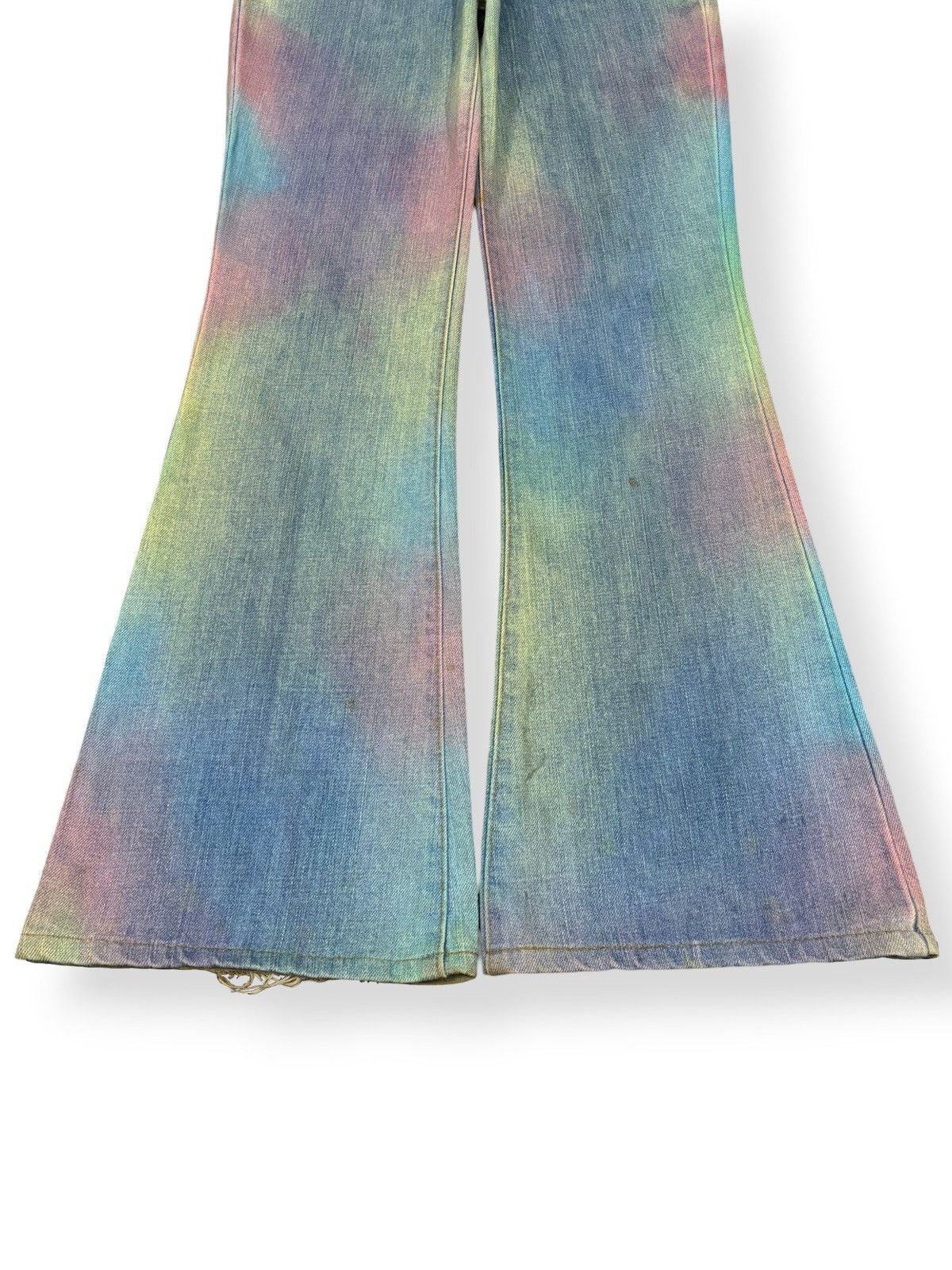 Wrangler Vintage Y2K Wrangler Rainbow Tie Dye Flare Bell Bottom Jeans Size 26" / US 2 / IT 38 - 5 Thumbnail