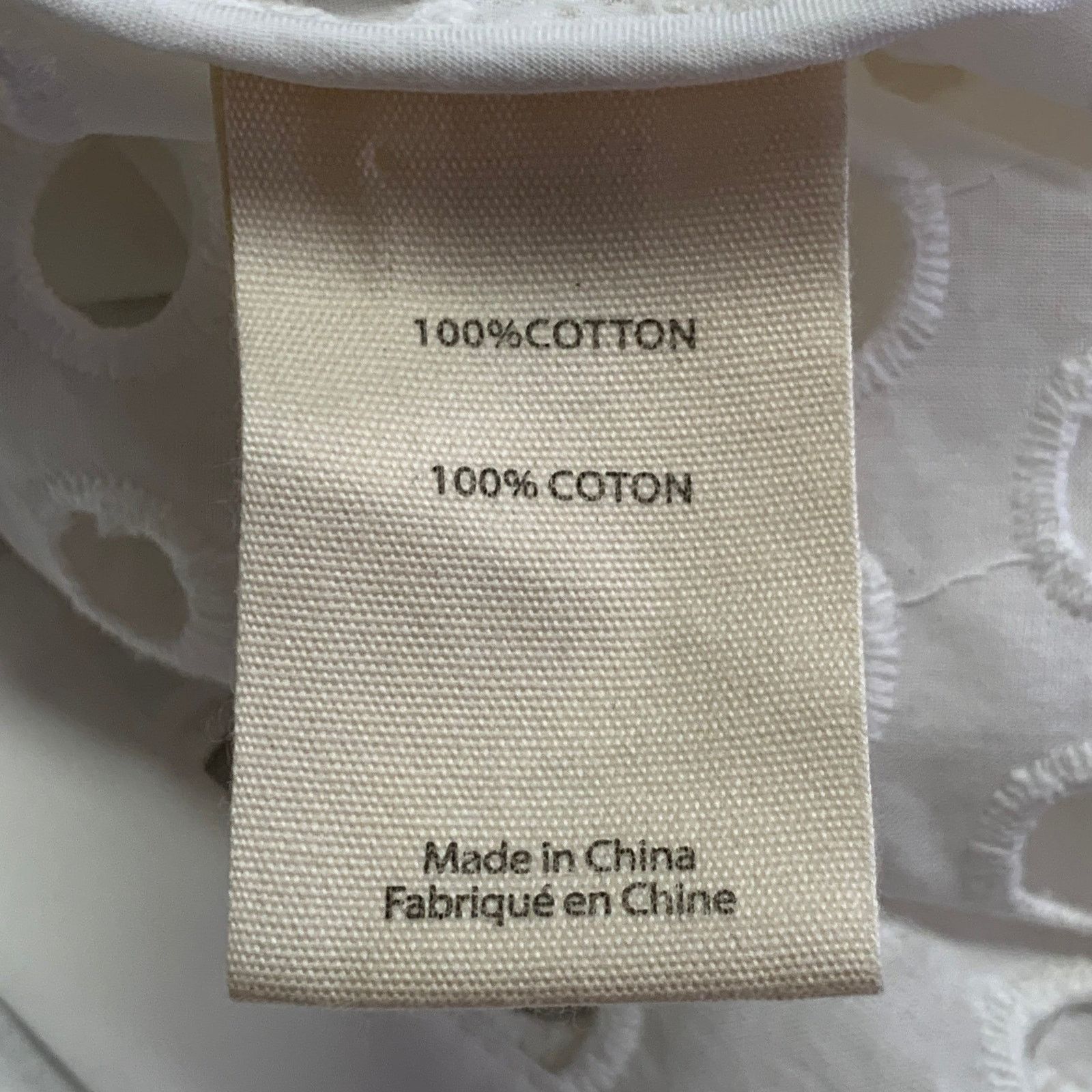 L'AGENCE L'AGENCE L White Cotton Eyelet Spread Collar Button Up Shirt Size L / US 10 / IT 46 - 6 Thumbnail