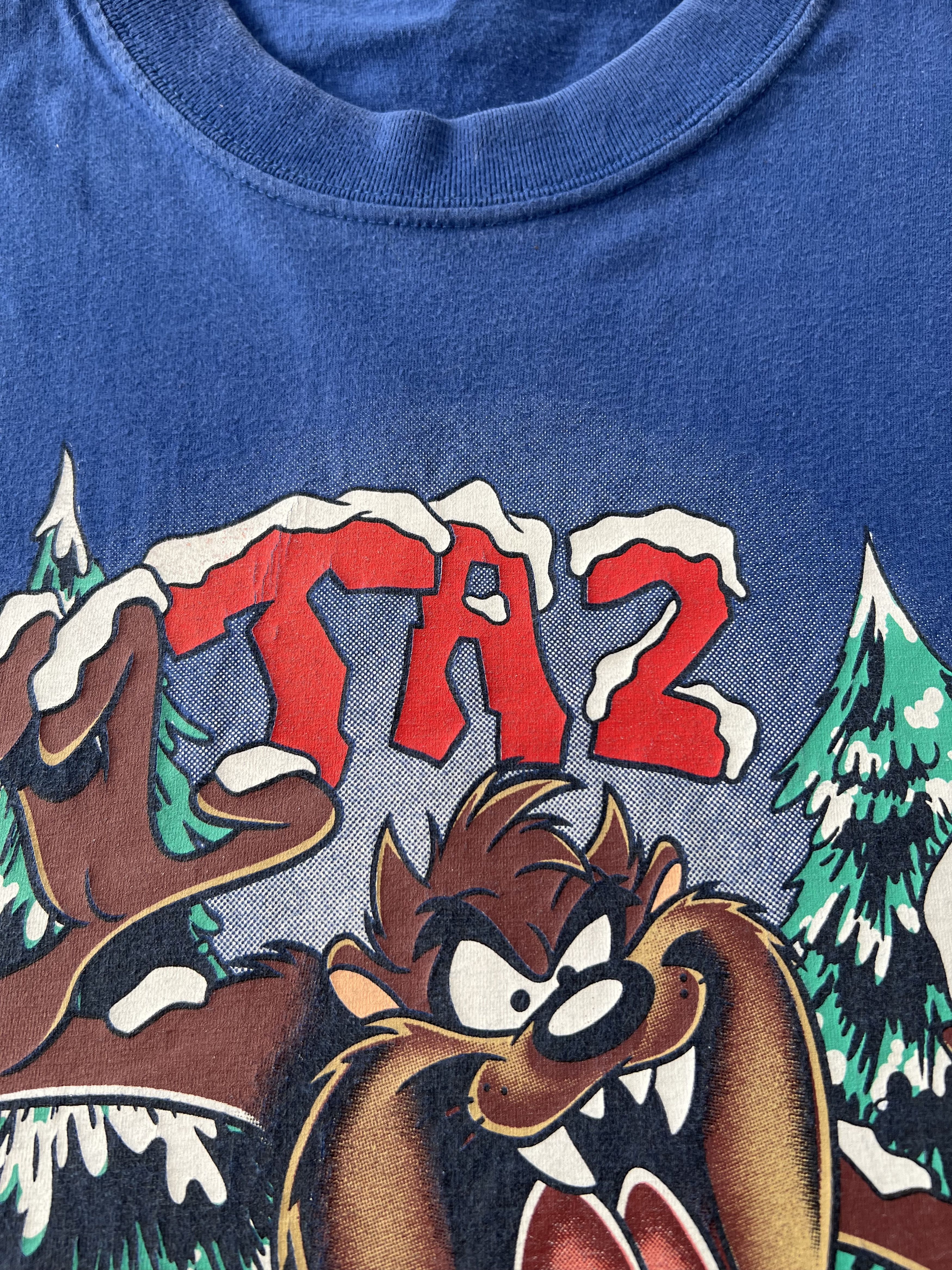 Cartoon Network Vintage 1997 Taz Tazmanian Devil Warner Bros Christmas Snow Size US XL / EU 56 / 4 - 5 Thumbnail