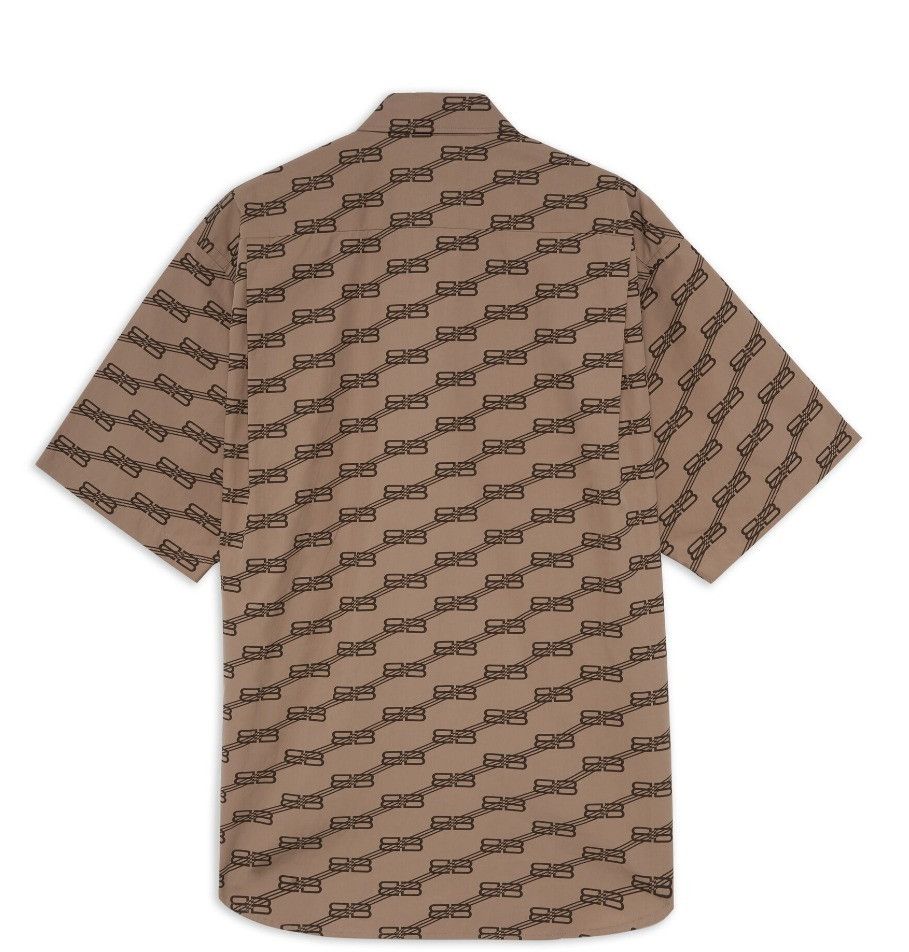 Balenciaga o1bcso1str0625 BB Monogram Short Sleeve Shirt Large Fit Size US L / EU 52-54 / 3 - 2 Thumbnail