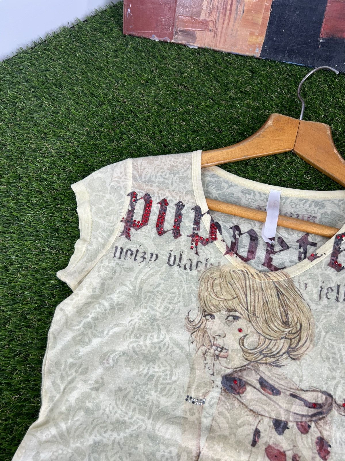 Hysteric Glamour Vintage Y2K Mesh T Shirt Hardcore Punk Rock n Roll Size US M / EU 48-50 / 2 - 2 Thumbnail