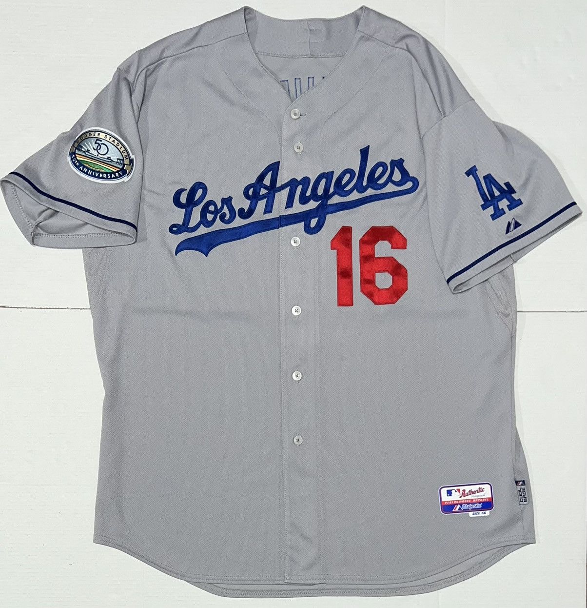 Majestic Los Angeles Dodgers Andre Ethier Majestic Authentic Jersey Size US XXL / EU 58 / 5 - 1 Thumbnail