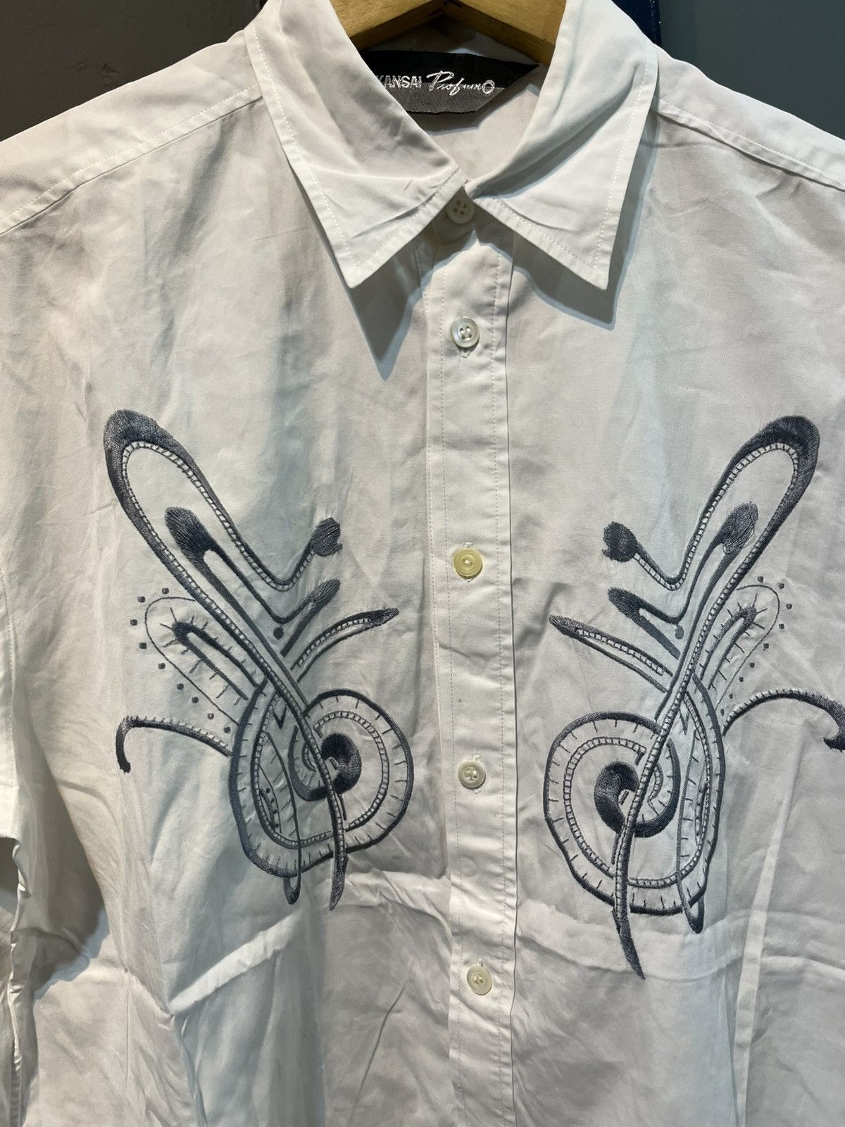 Kansai Yamamoto Kansai o parfume embroidery long sleeve button shirt Size US M / EU 48-50 / 2 - 8 Thumbnail