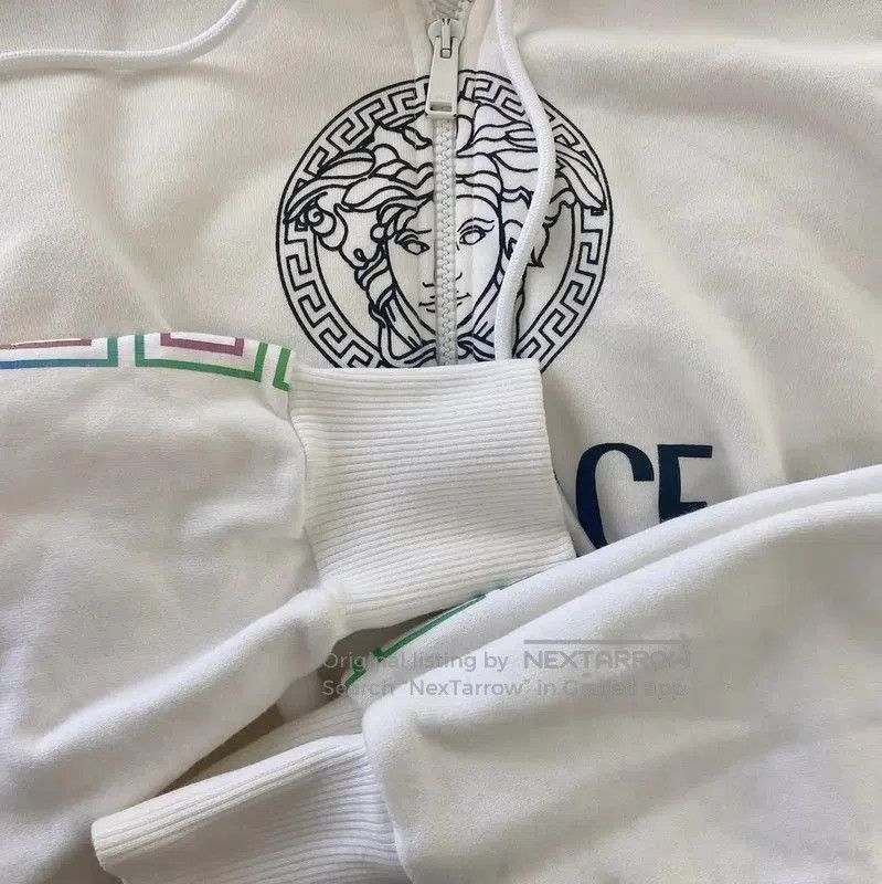 Versace Versace White Cotton Women's Hoodie . Size L / US 10 / IT 46 - 6 Thumbnail