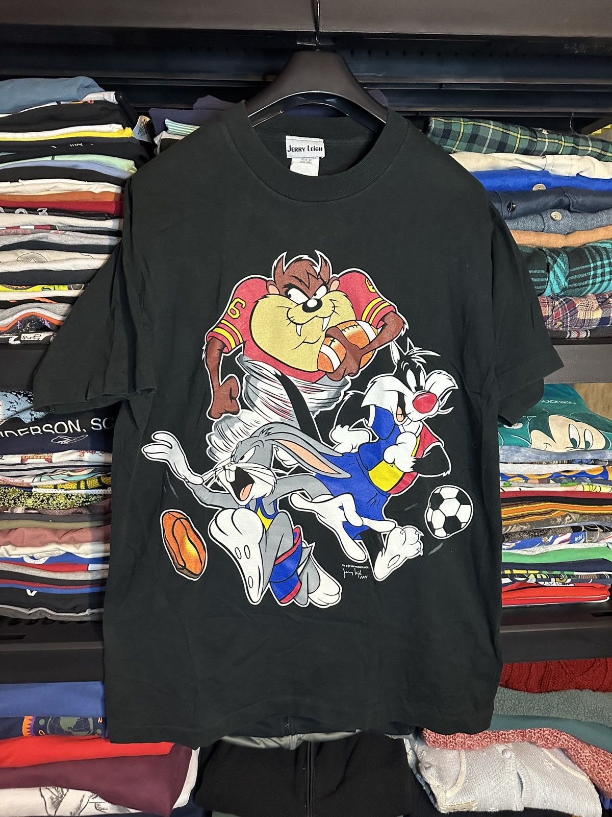 Vintage Vintage 1993 Single Stitch Looney Tunes Size US XL / EU 56 / 4 - 1 Thumbnail