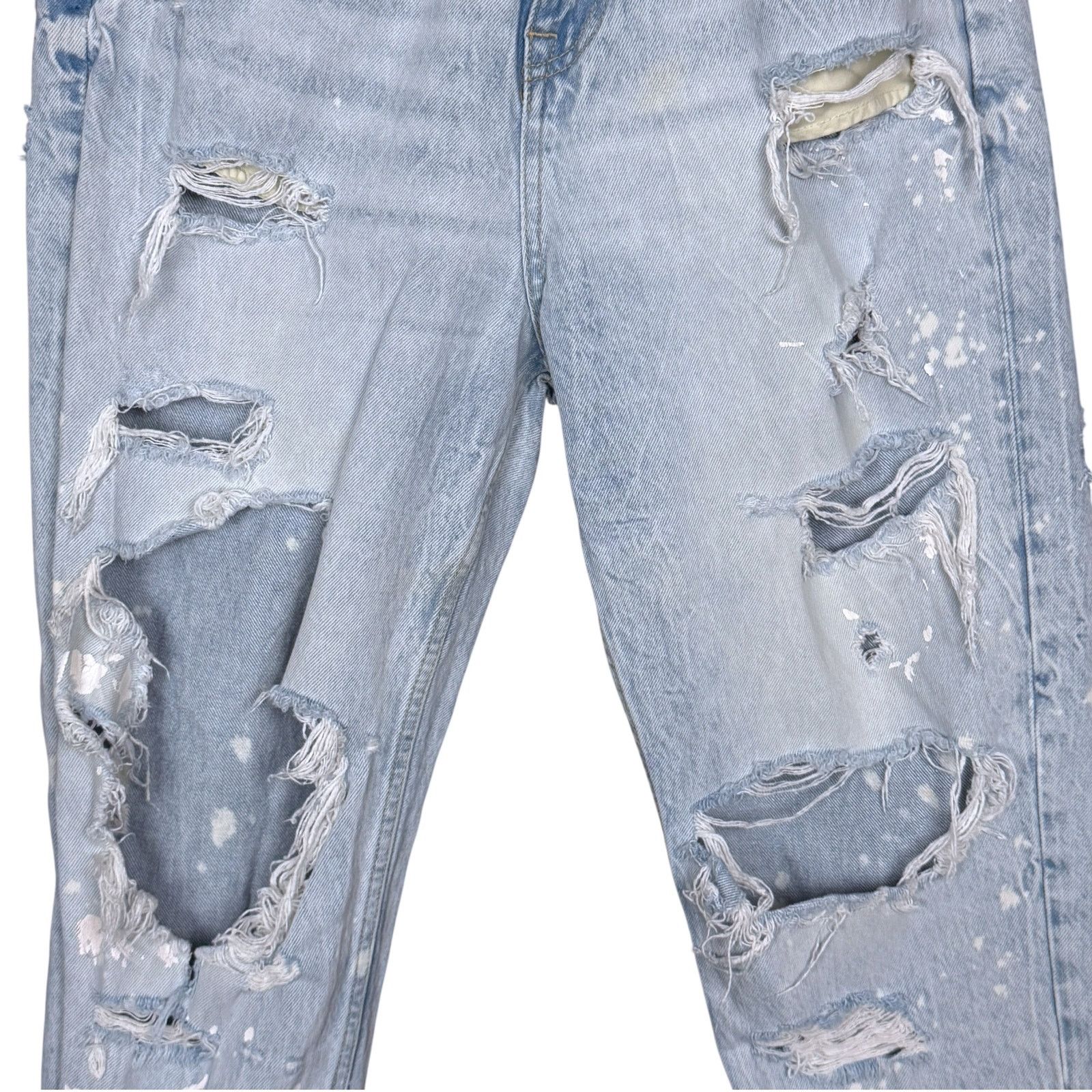 Zara Zara Destroyed Distressed Cropped Light Jeans Women's 30x25 Size 30" / US 8 / IT 44 - 3 Thumbnail