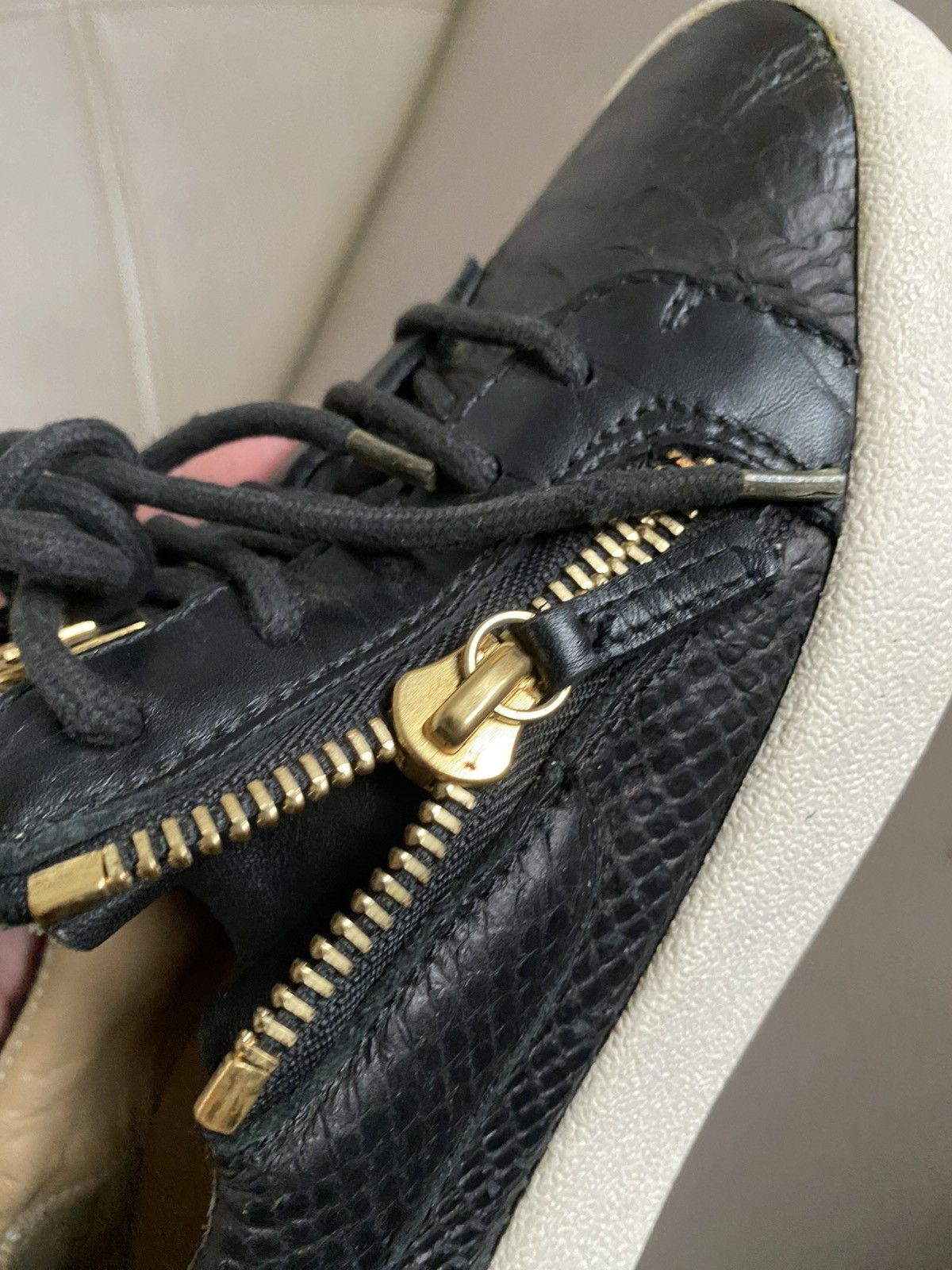 Giuseppe Zanotti Giuseppe zanotti black python embossed leather may london Size US 7 / IT 37 - 6 Thumbnail