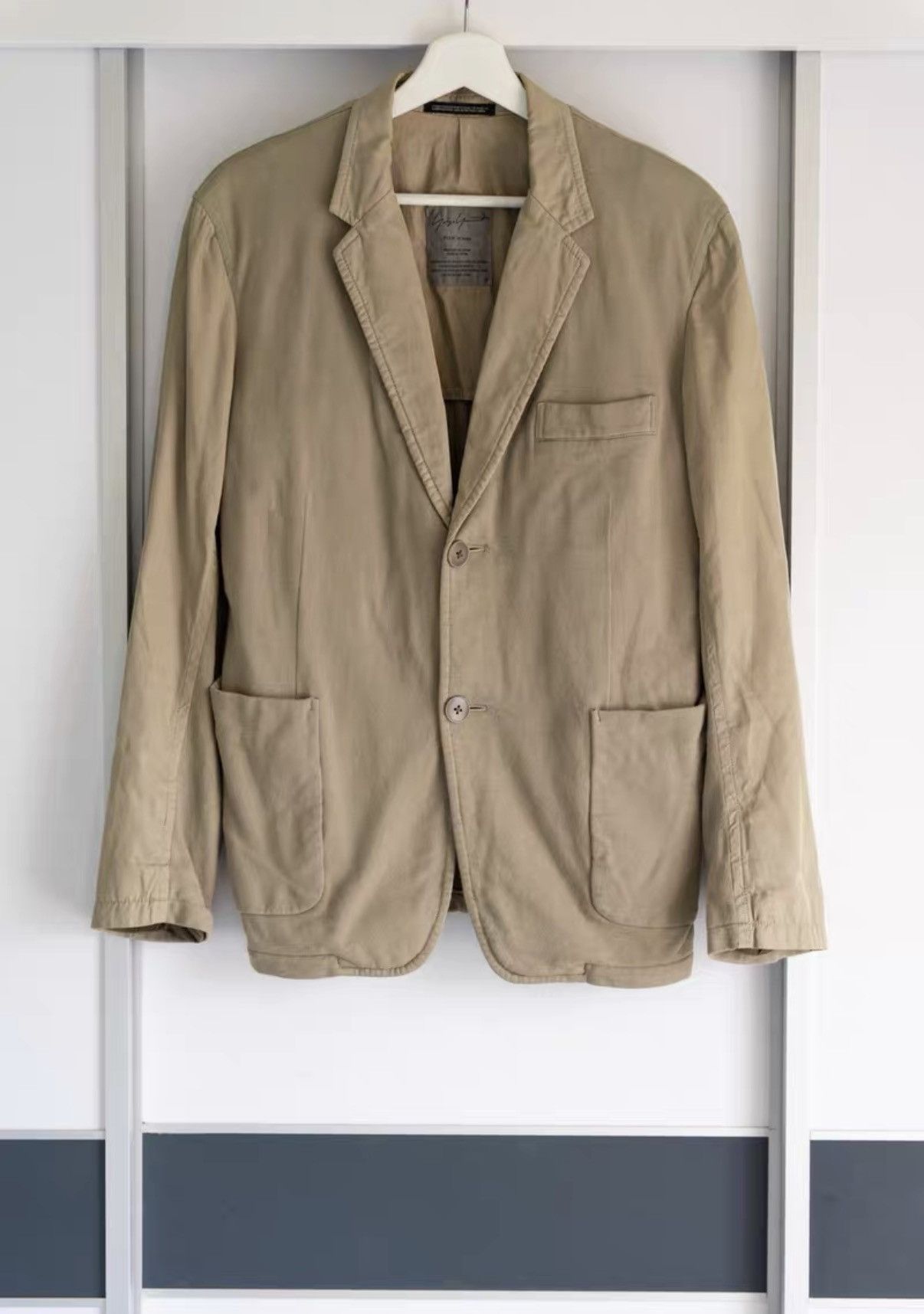 Yohji Yamamoto Yohji Yamamoto 12SS Khaki Switching Blazer K4 Size US S / EU 44-46 / 1 - 1 Thumbnail