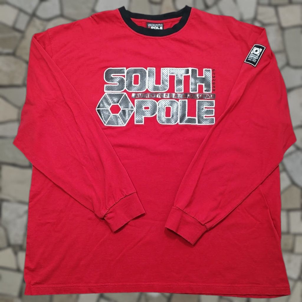 Southpole VINTAGE Southpole T-Shirt Grunge 2XL Red Logo Crew Neck Long Sleeve Men 90s Hip Hop Skater Style Size US XXL / EU 58 / 5 - 1 Thumbnail