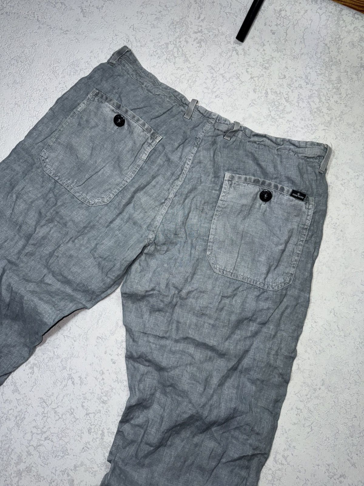 Stone Island Stone Island Men’s Linen Massimo Osti Light Blue Pants Size US 34 / EU 50 - 17 Thumbnail