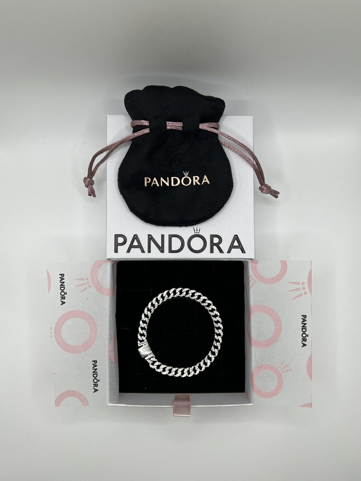 pandora Pandora Timeless Pavé Cuban Chain Bracelet Size ONE SIZE - 1 Thumbnail